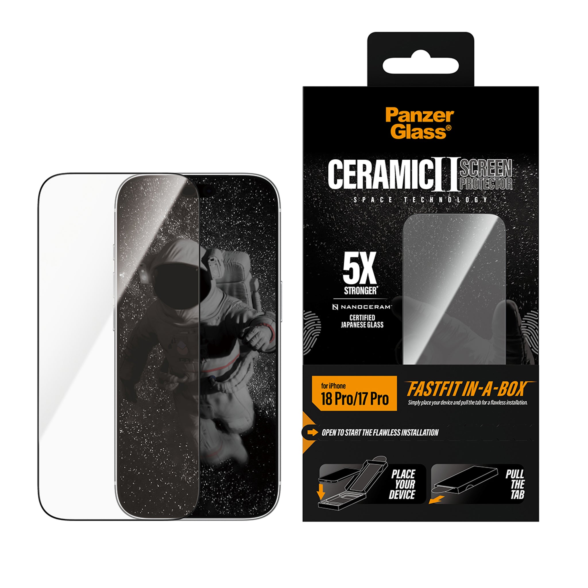 PanzerGlass® Ceramic Screen Protector iPhone 18 Pro | 17 Pro w. FASTFIT IN-A-BOX