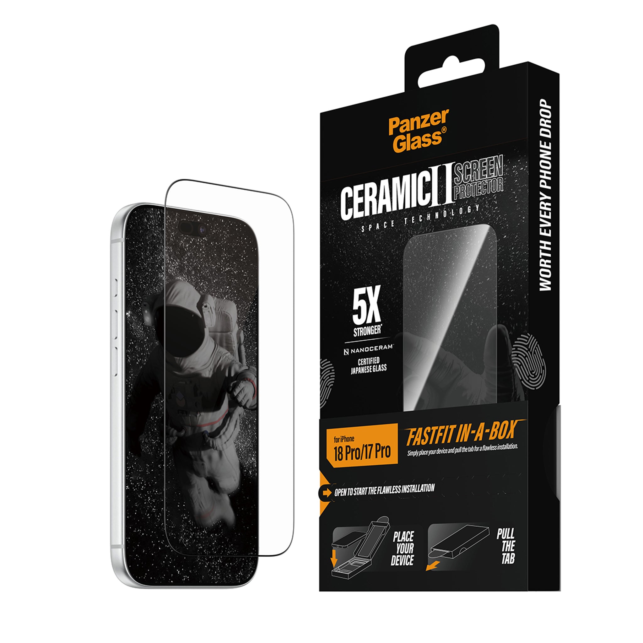 PanzerGlass® Ceramic Screen Protector iPhone 18 Pro | 17 Pro w. FASTFIT IN-A-BOX