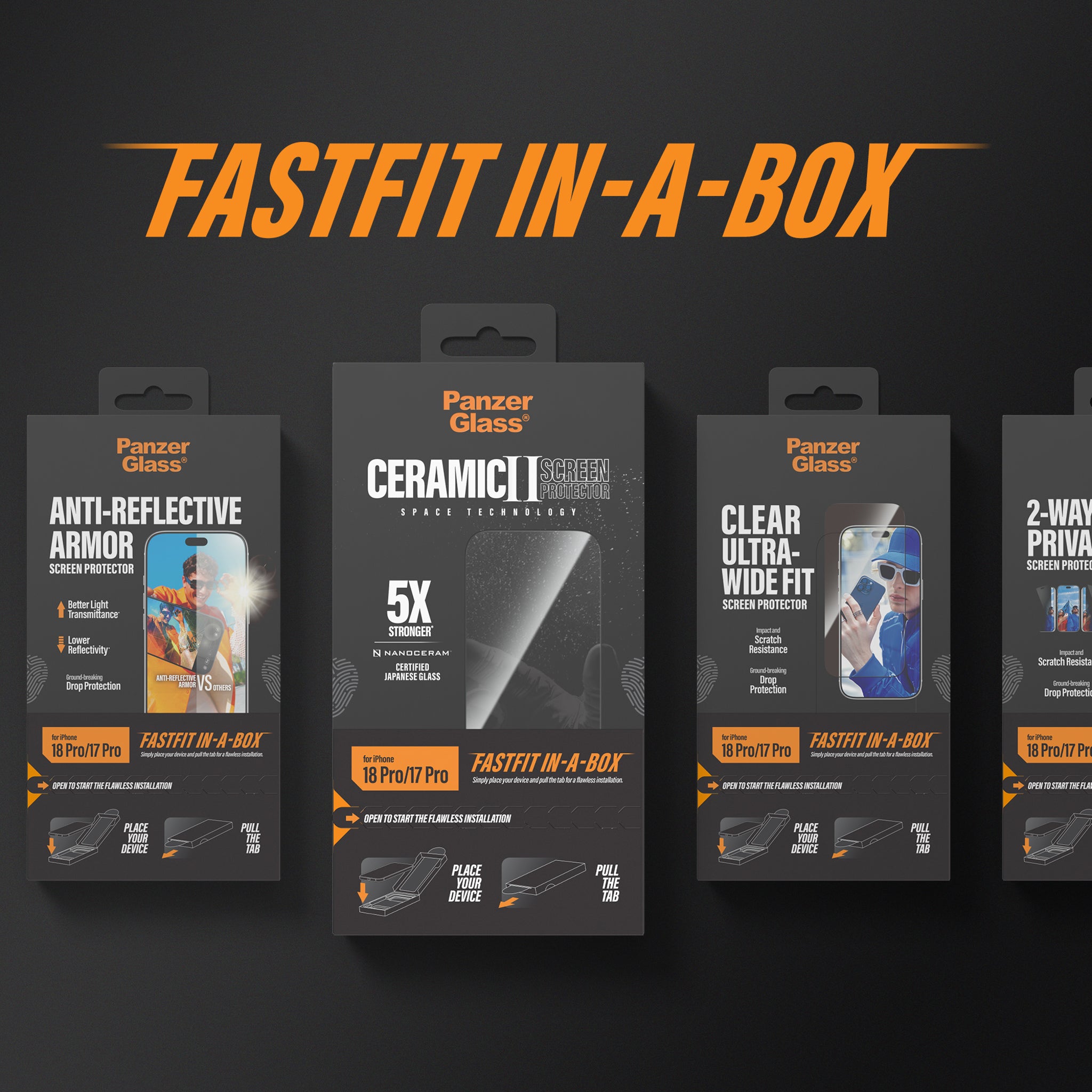 PanzerGlass® Platinum Screen Protector iPhone 18 Pro | 17 Pro w. FASTFIT IN-A-BOX