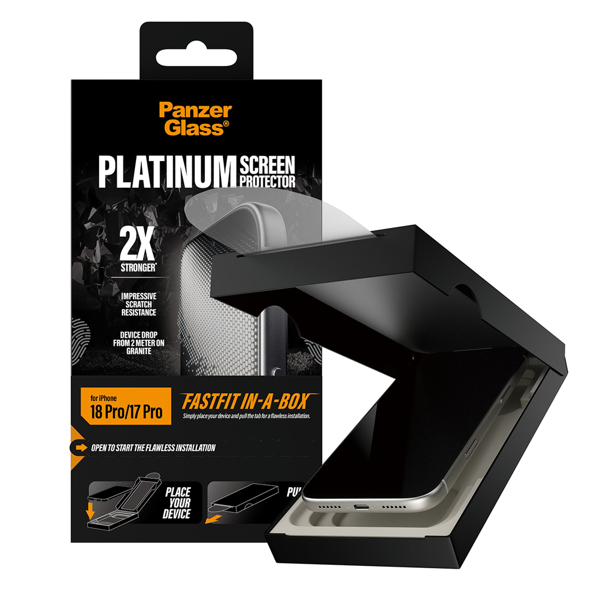 PanzerGlass® Platinum Screen Protector iPhone 18 Pro | 17 Pro w. FASTFIT IN-A-BOX