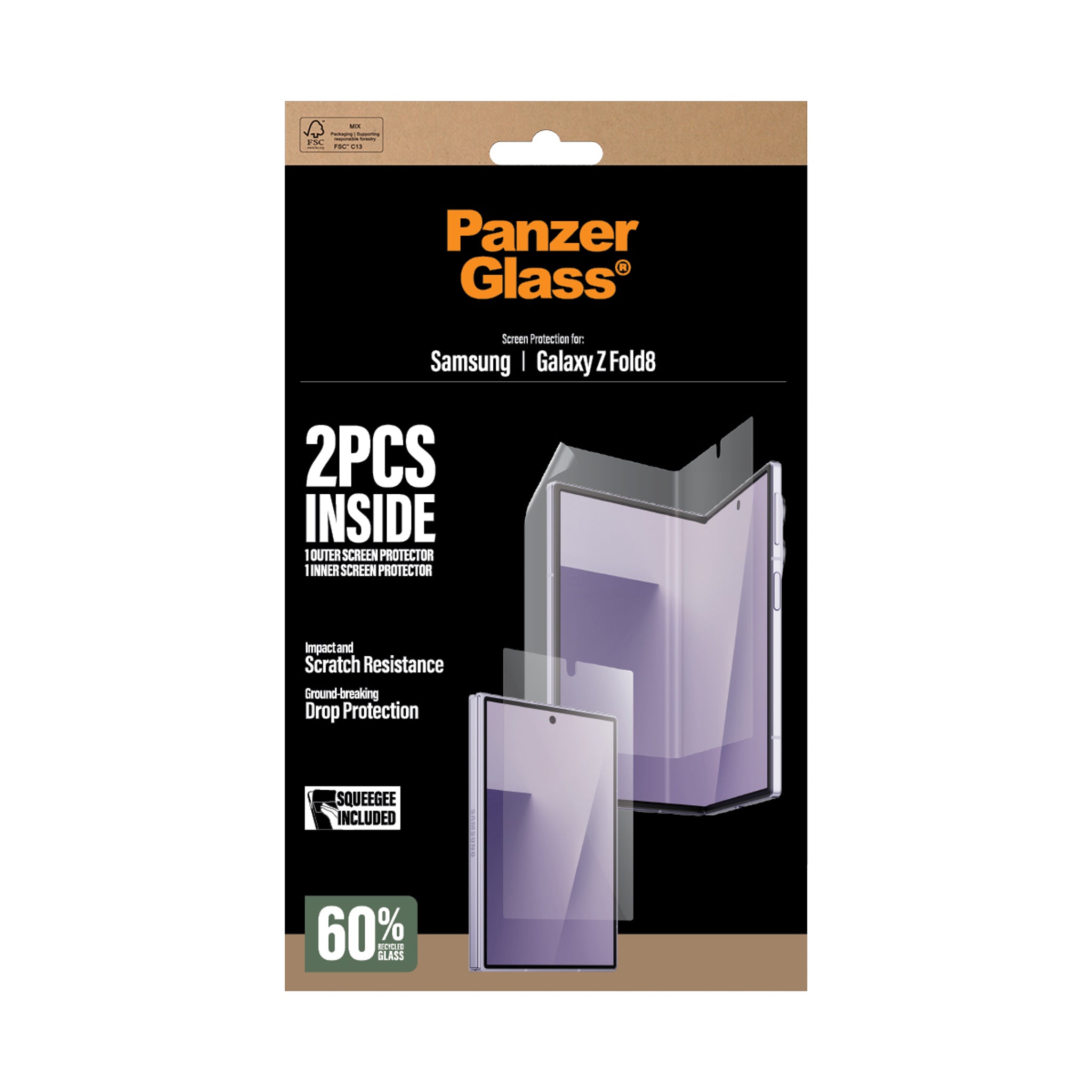 PanzerGlass® Sub Screen Protector & Main Film Screen Protector Samsung new Galaxy Z Fold7 | Classic Fit