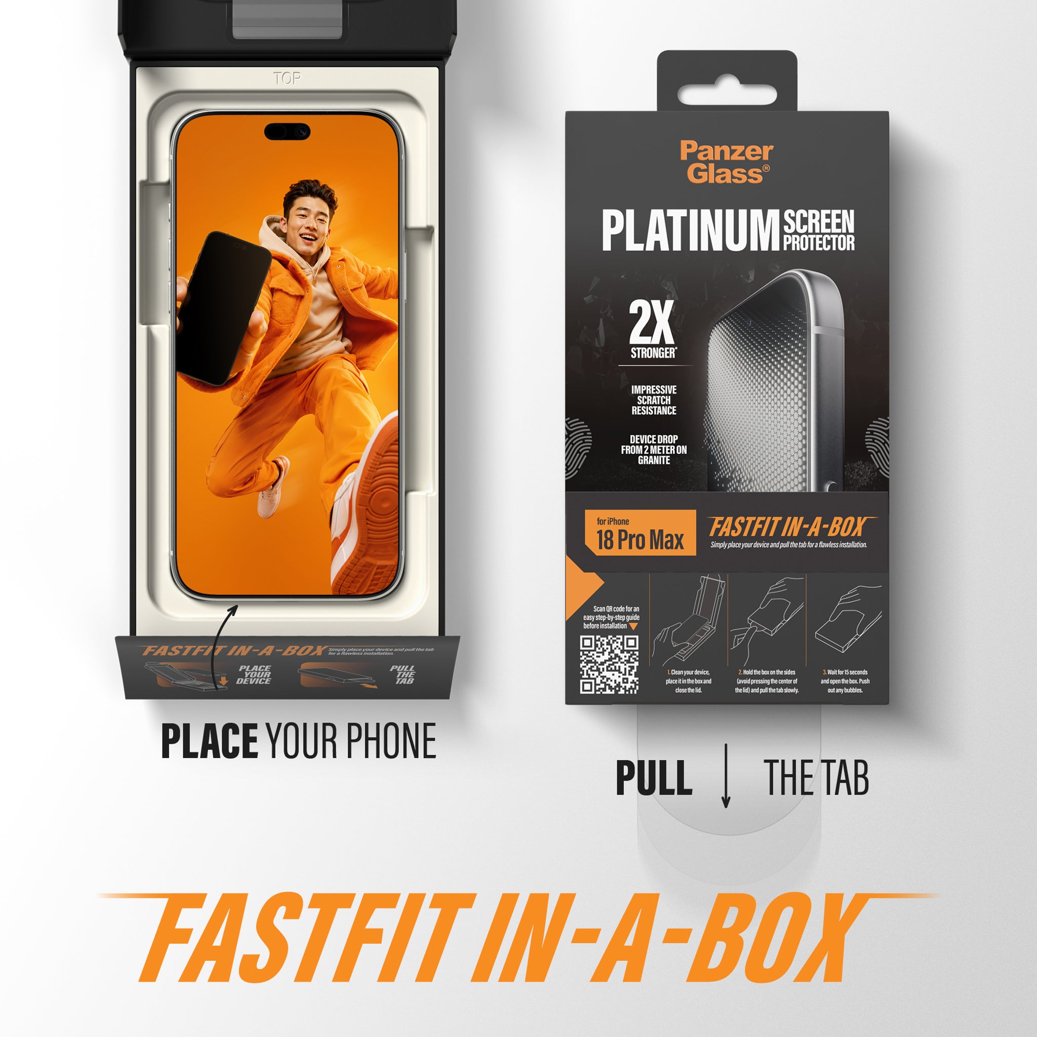 PanzerGlass® Platinum Screen Protector iPhone 18 Pro Max | 17 Pro Max w. FASTFIT IN-A-BOX
