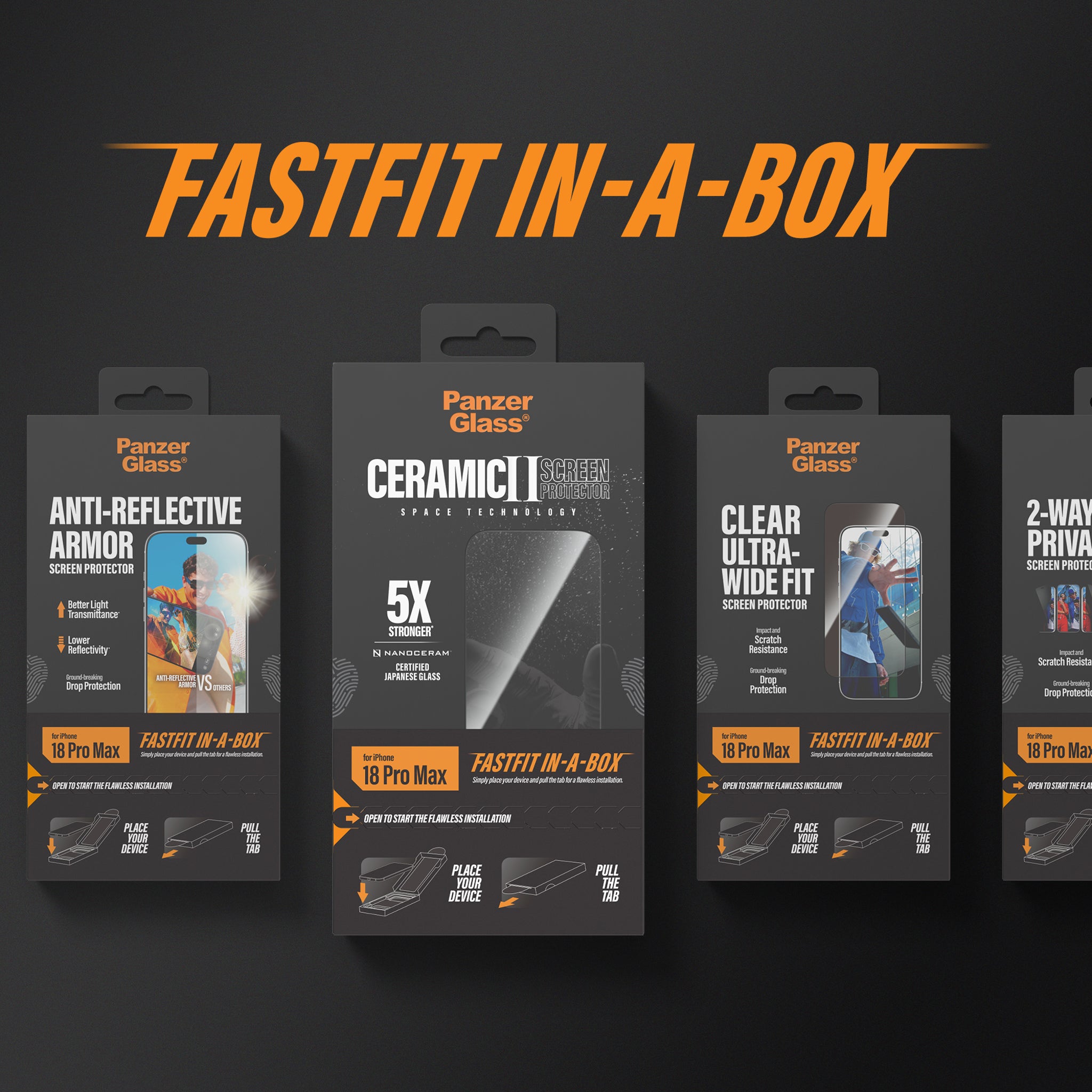 PanzerGlass® Platinum Screen Protector iPhone 18 Pro Max | 17 Pro Max w. FASTFIT IN-A-BOX