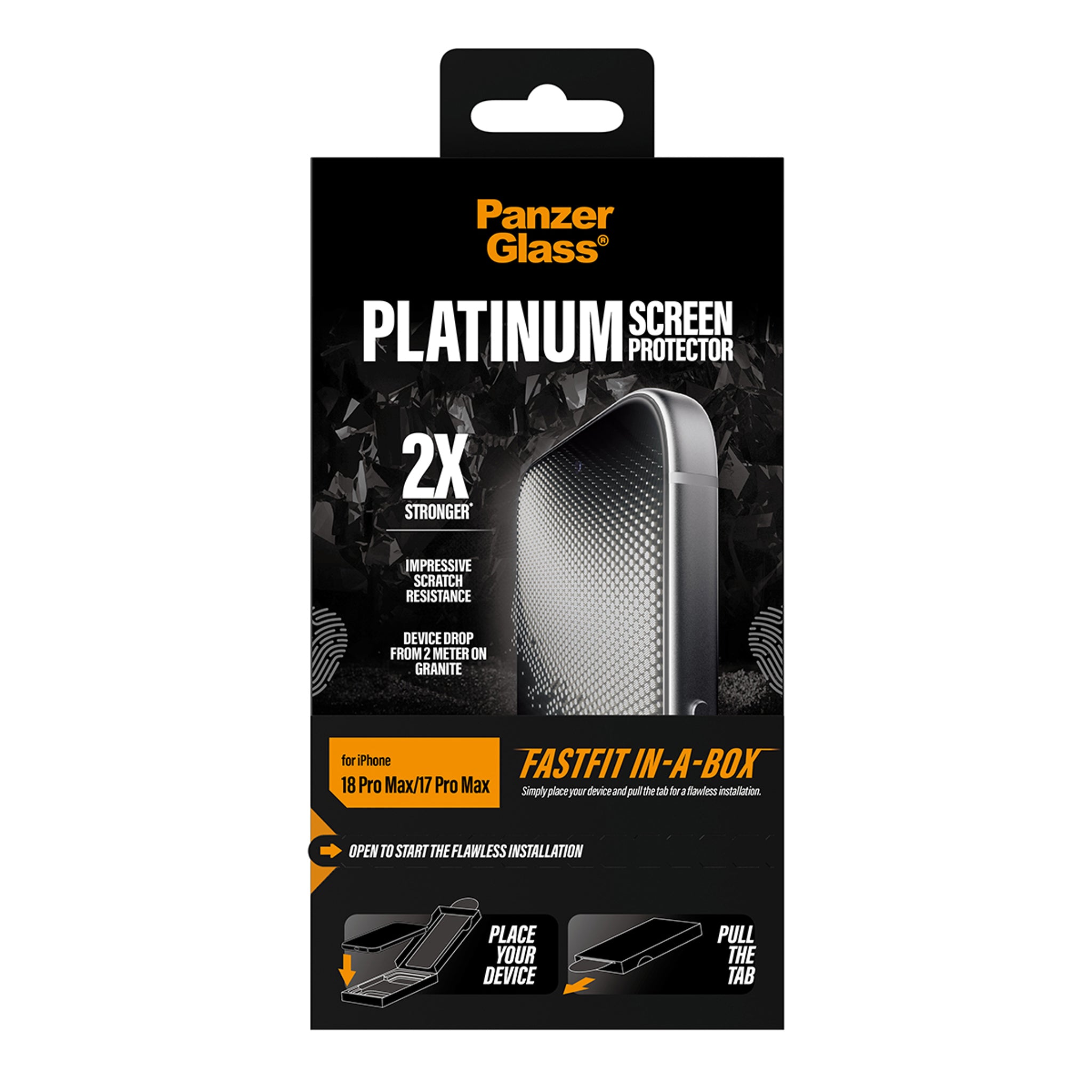 PanzerGlass® Platinum Screen Protector iPhone 18 Pro Max | 17 Pro Max w. FASTFIT IN-A-BOX