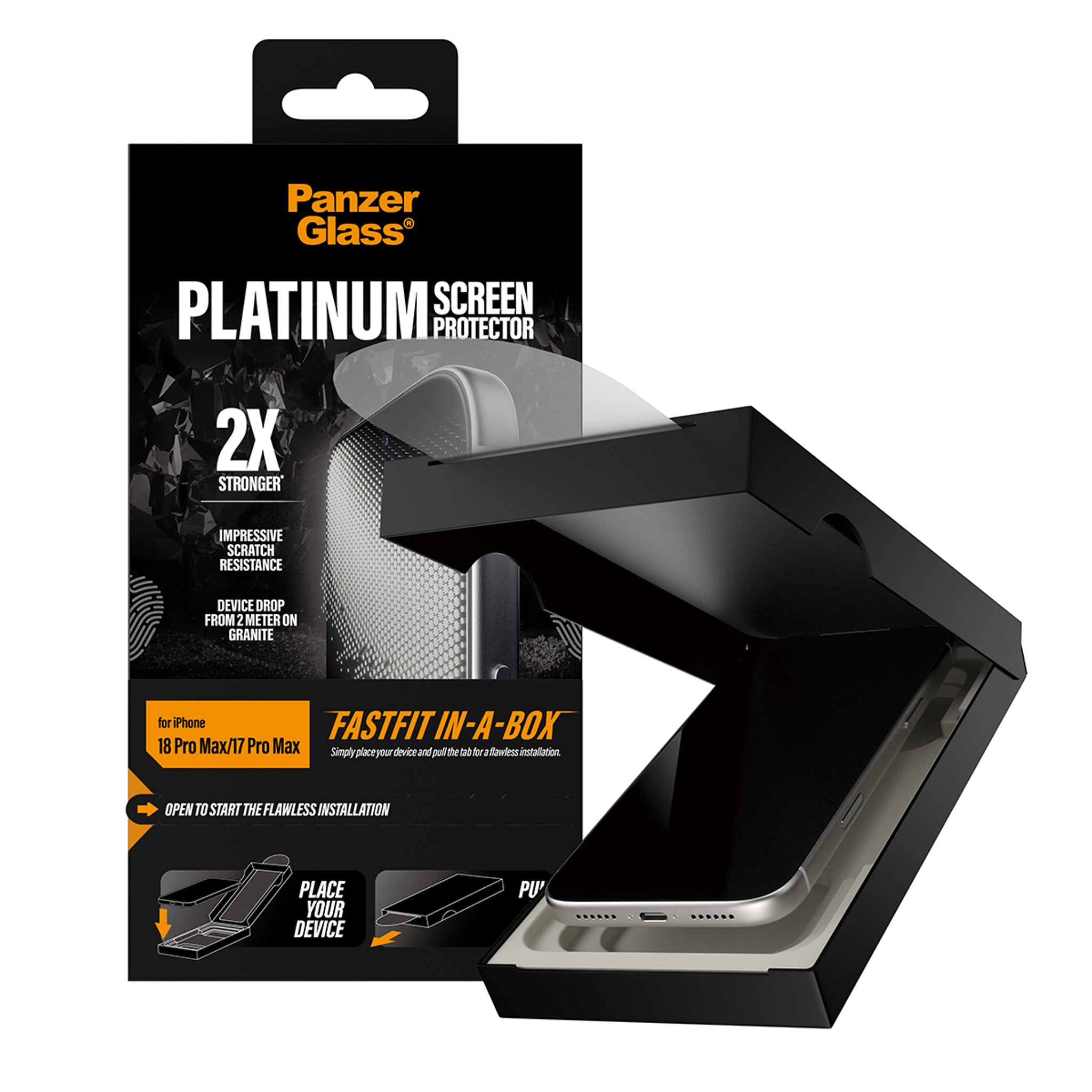 PanzerGlass® Platinum Screen Protector iPhone 18 Pro Max | 17 Pro Max w. FASTFIT IN-A-BOX