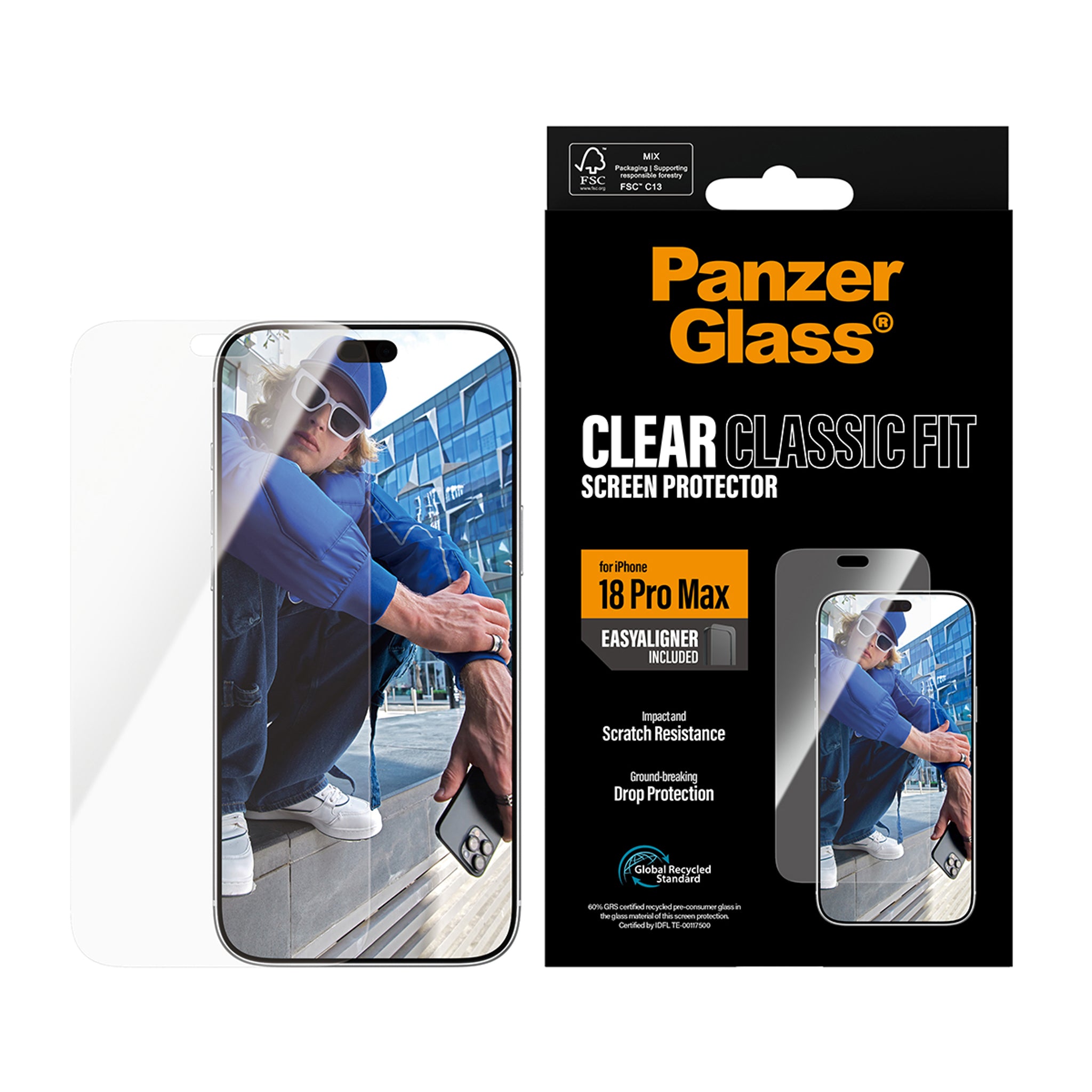 PanzerGlass® Screen Protector iPhone 18 Pro Max | Classic fit w. EasyAligner