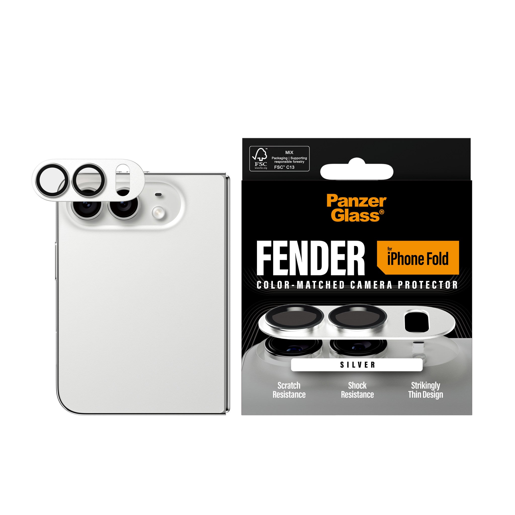 PanzerGlass® Fender Camera Lens Protector Silver iPhone 2026 Fold
