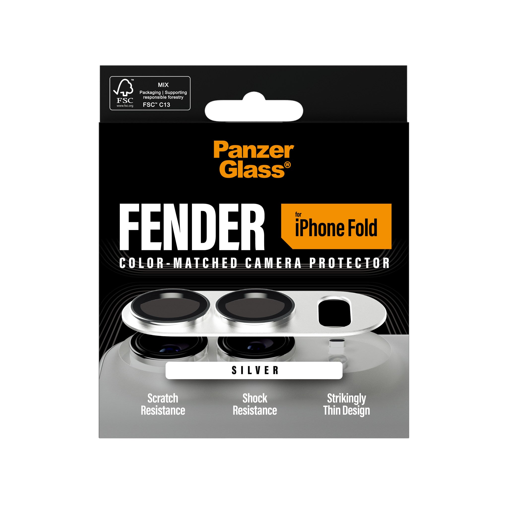 PanzerGlass® Fender Camera Lens Protector Silver iPhone 2026 Fold