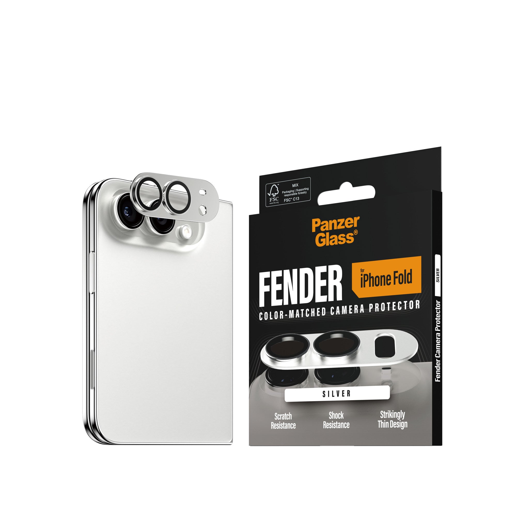 PanzerGlass® Fender Camera Lens Protector Silver iPhone 2026 Fold