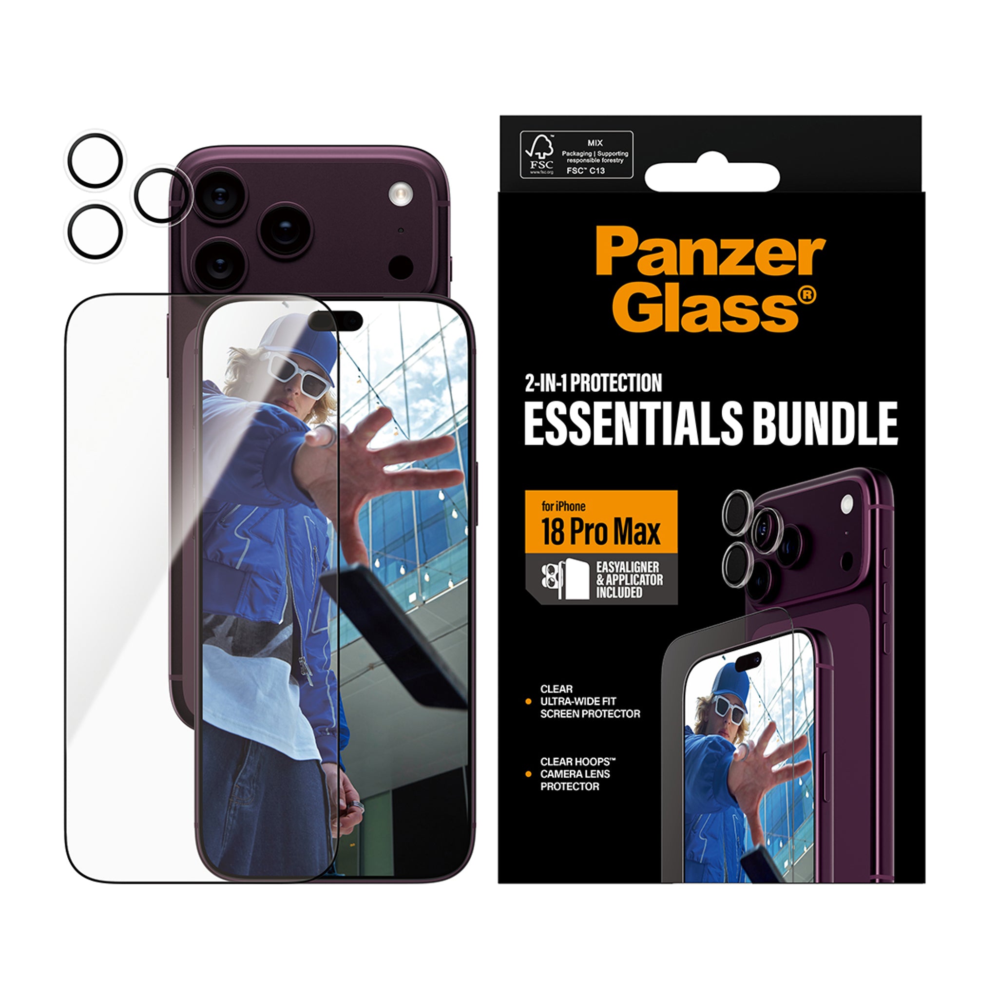 PanzerGlass® 2-in-1 Essentials Bundle iPhone 18 Pro Max