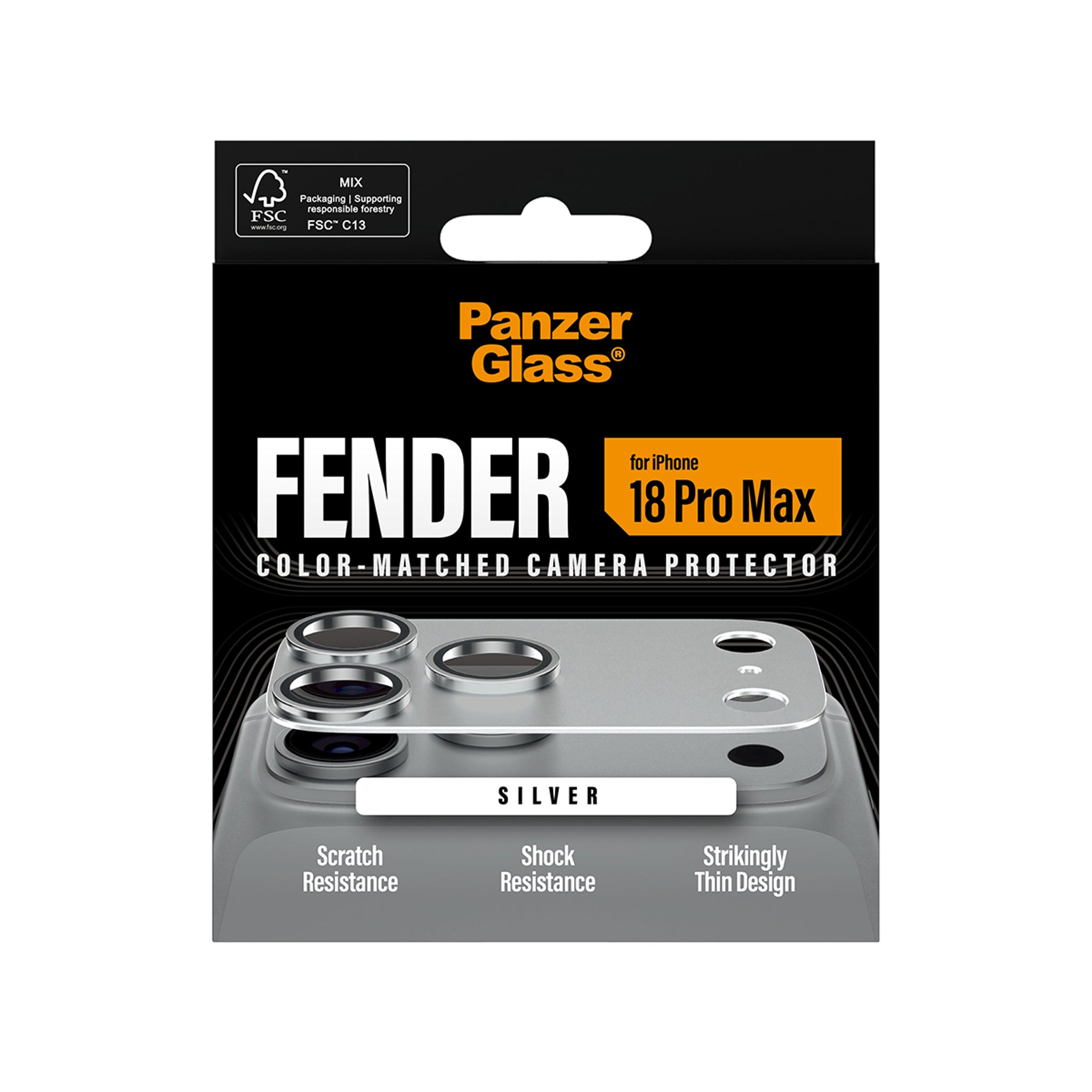 PanzerGlass® Fender Camera Protector Silver iPhone 18 Pro Max