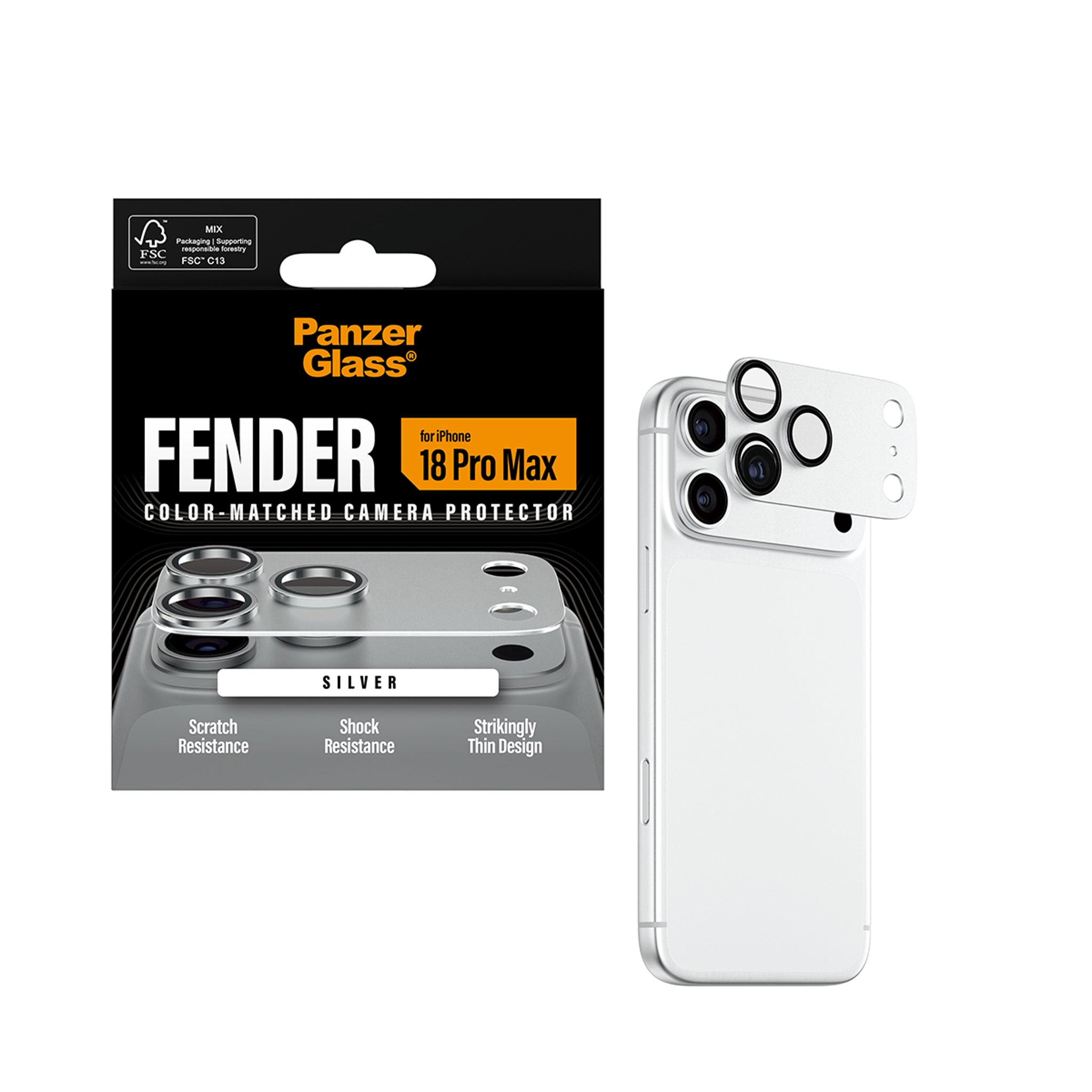 PanzerGlass® Fender Camera Protector Silver iPhone 18 Pro Max