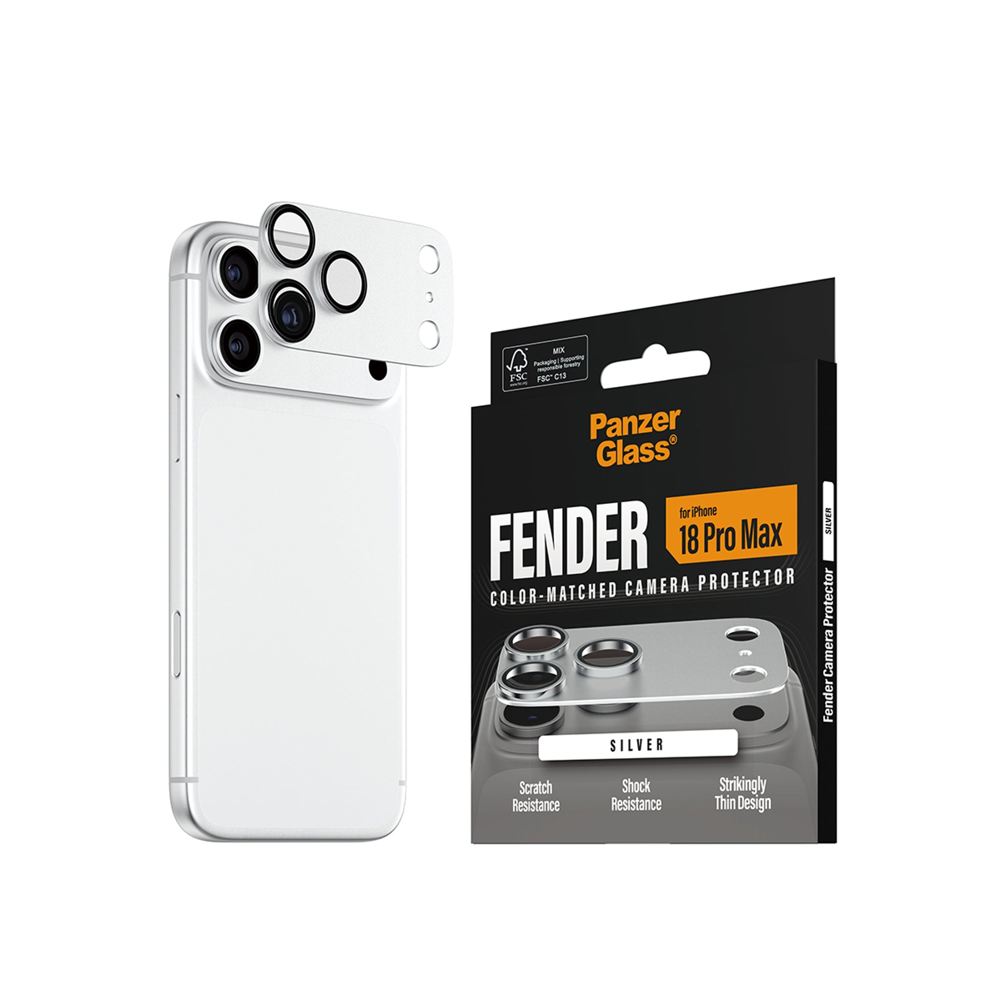 PanzerGlass® Fender Camera Protector Silver iPhone 18 Pro Max