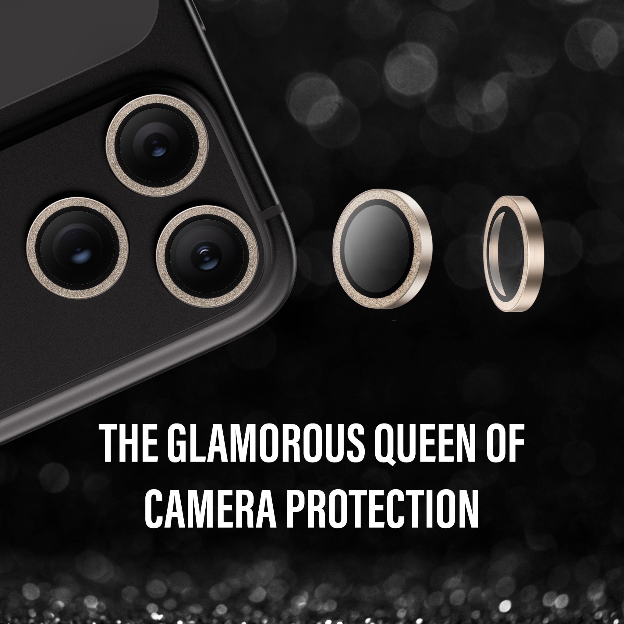 PanzerGlass® Hoops® Camera Lens Protector Glitter Gold iPhone 18 Pro | 18 Pro Max