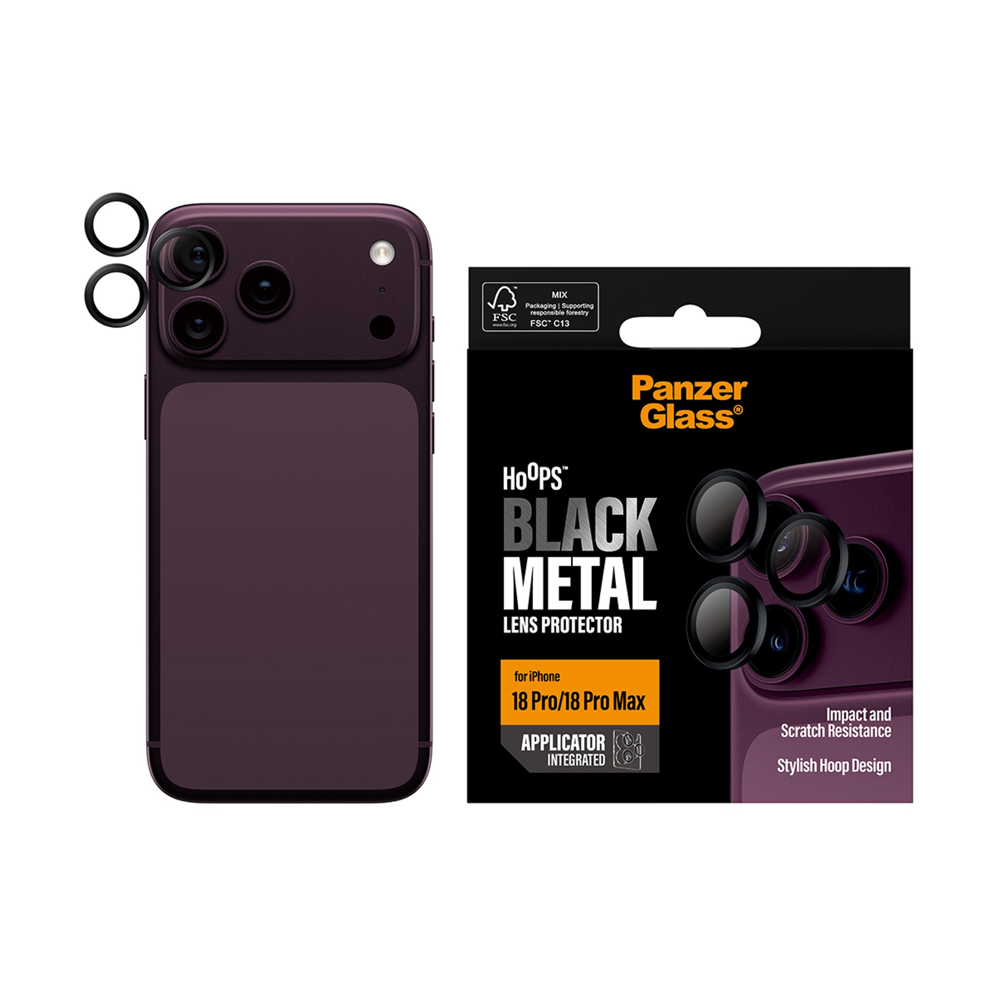 PanzerGlass® Hoops® Camera Lens Protector Black iPhone 18 Pro | 18 Pro Max
