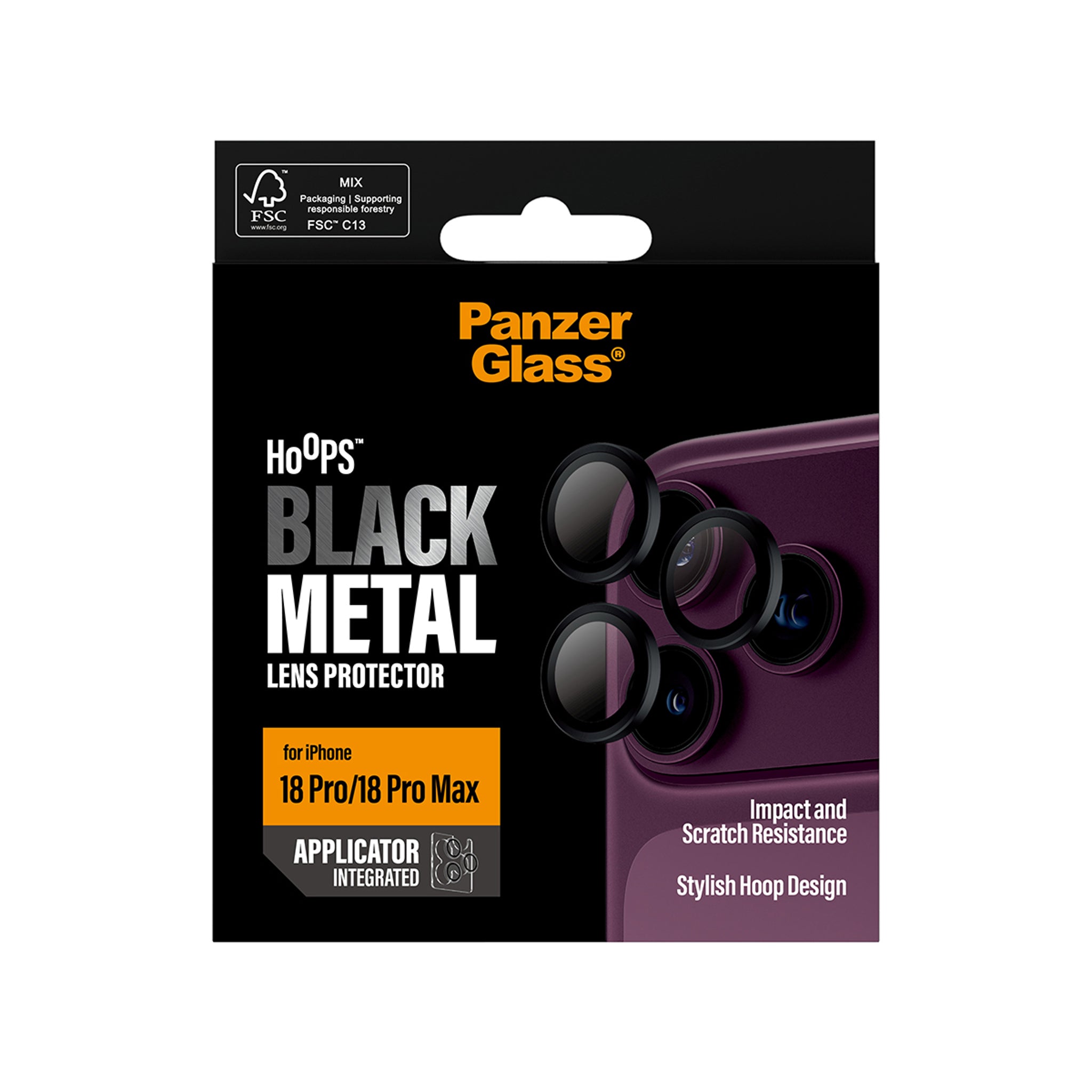 PanzerGlass® Hoops® Camera Lens Protector Black iPhone 18 Pro | 18 Pro Max
