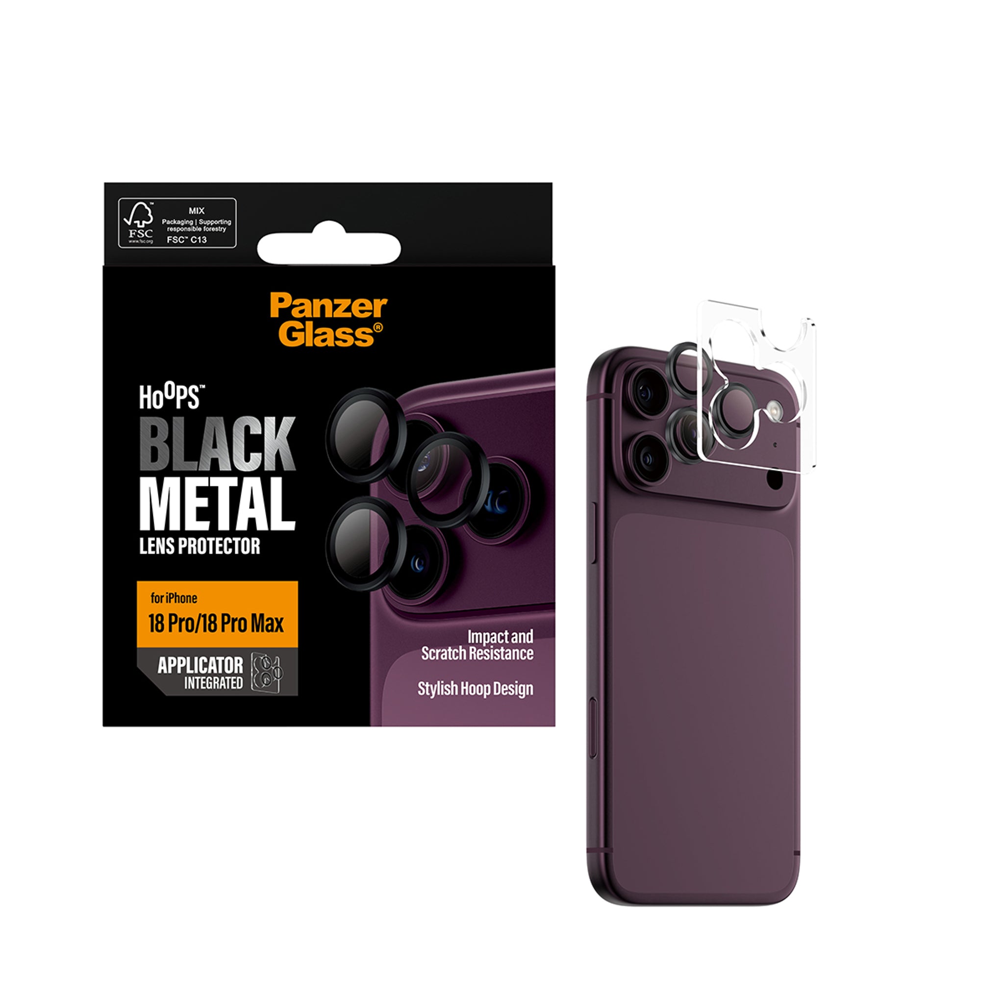 PanzerGlass® Hoops® Camera Lens Protector Black iPhone 18 Pro | 18 Pro Max