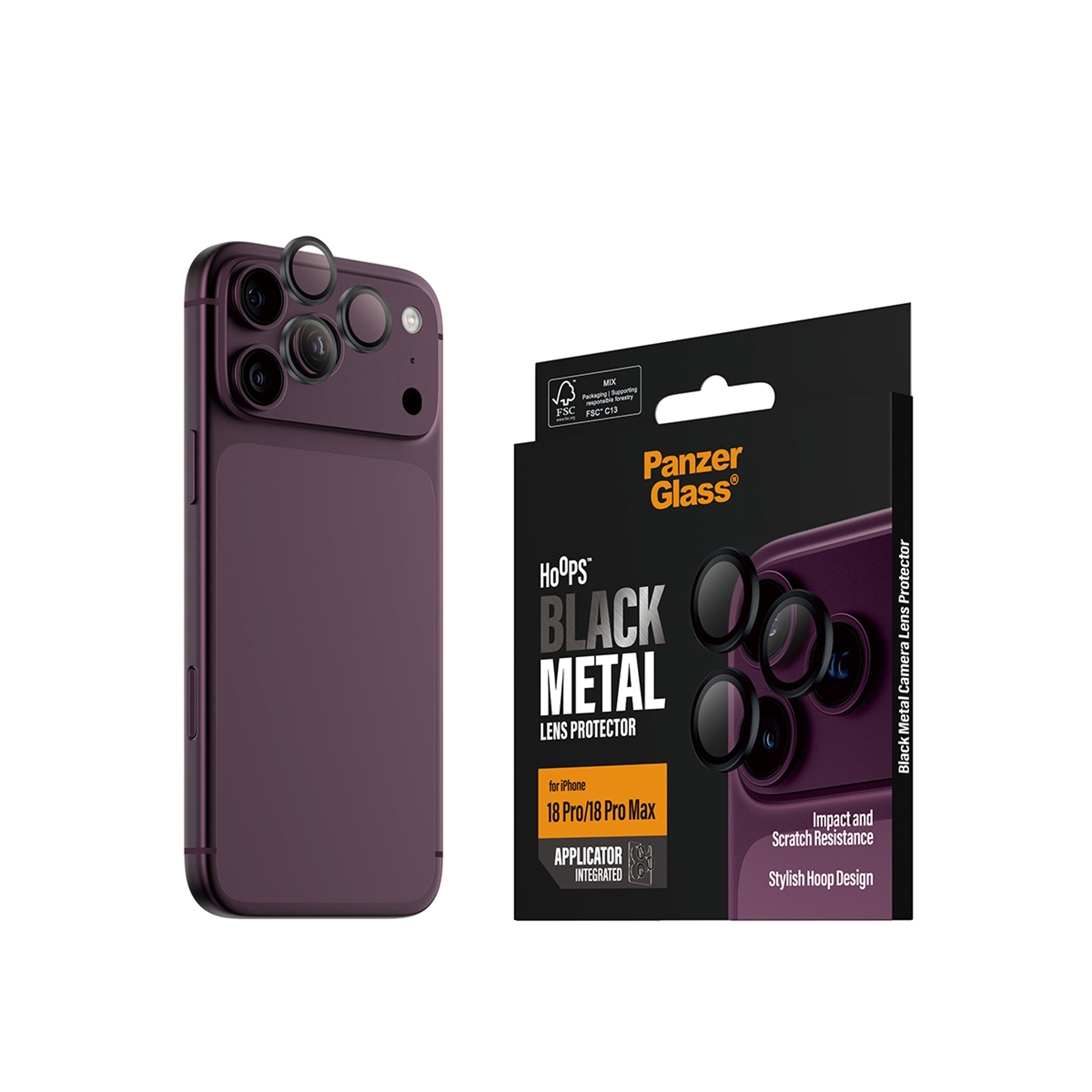 PanzerGlass® Hoops® Camera Lens Protector Black iPhone 18 Pro | 18 Pro Max