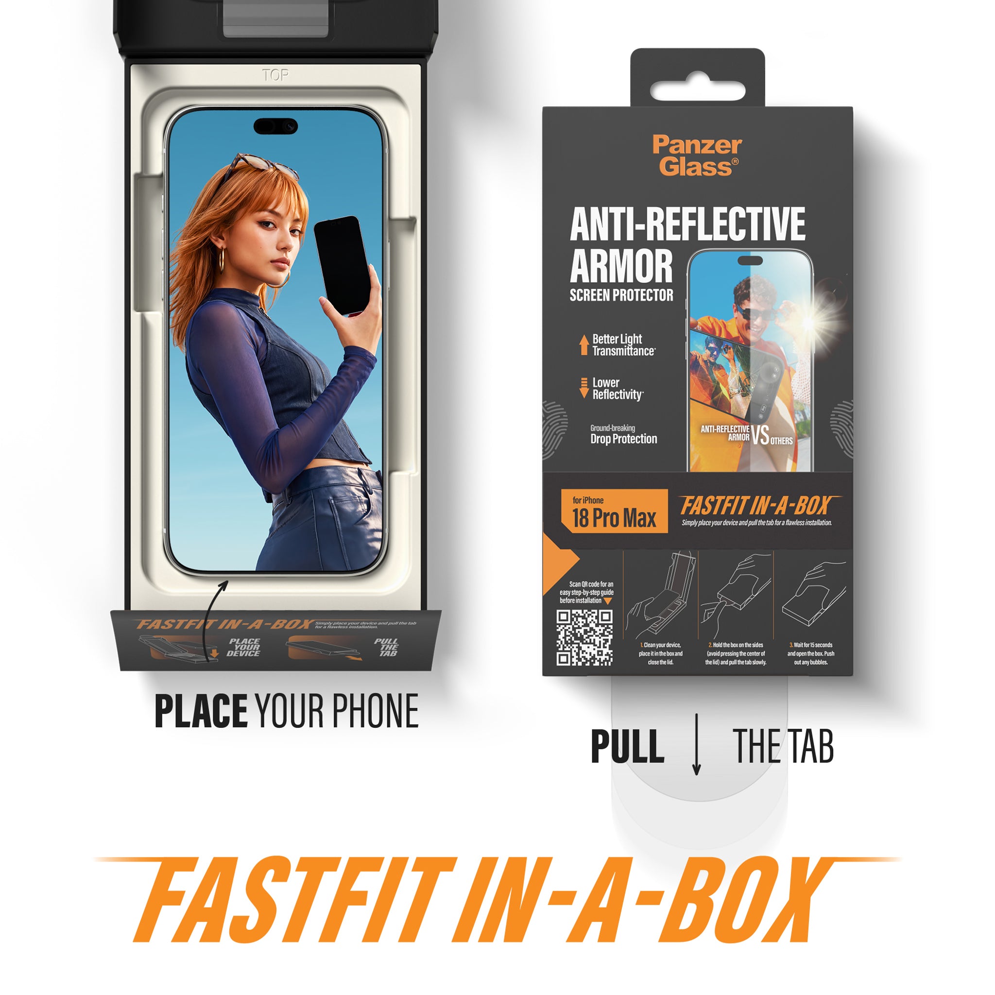 PanzerGlass® Anti-reflective Armor Screen Protector iPhone 18 Pro Max w. FASTFIT IN-A-BOX