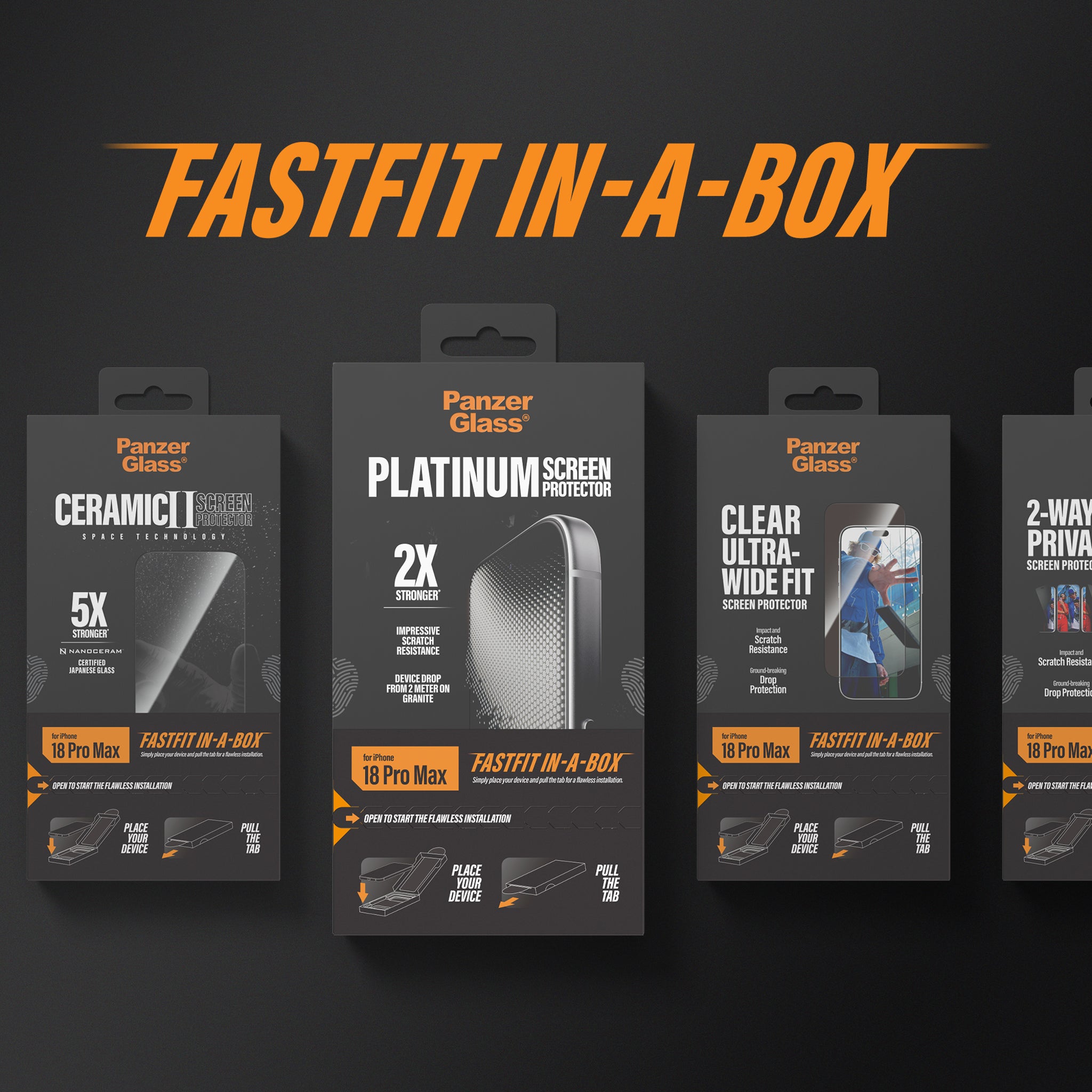 PanzerGlass® Anti-reflective Armor Screen Protector iPhone 18 Pro Max w. FASTFIT IN-A-BOX