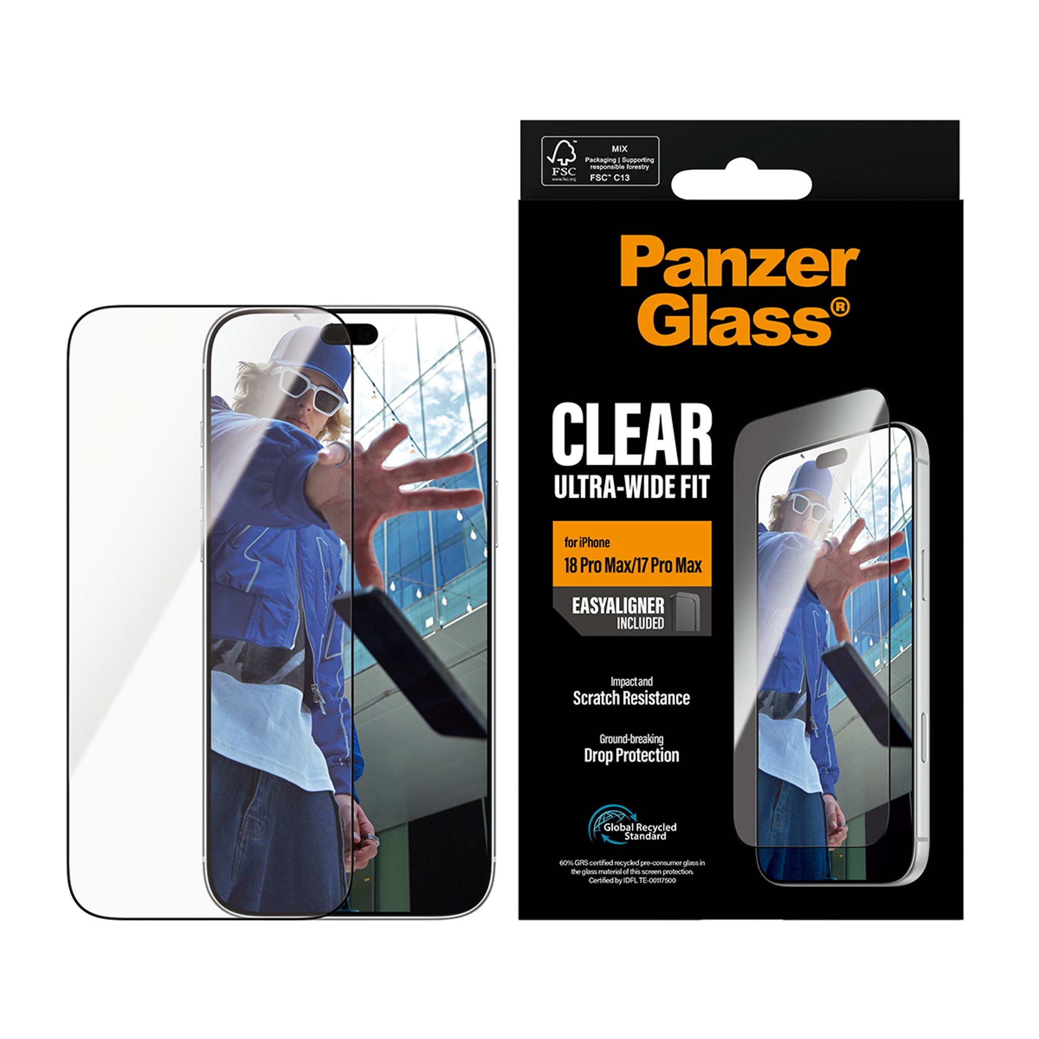 PanzerGlass® Screen Protector iPhone 18 Pro Max | 17 Pro Max | Ultra-Wide Fit w. EasyAligner