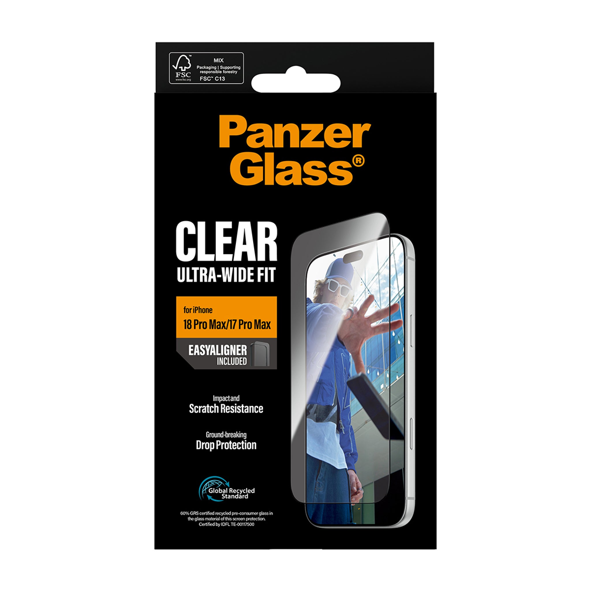 PanzerGlass® Screen Protector iPhone 18 Pro Max | 17 Pro Max | Ultra-Wide Fit w. EasyAligner