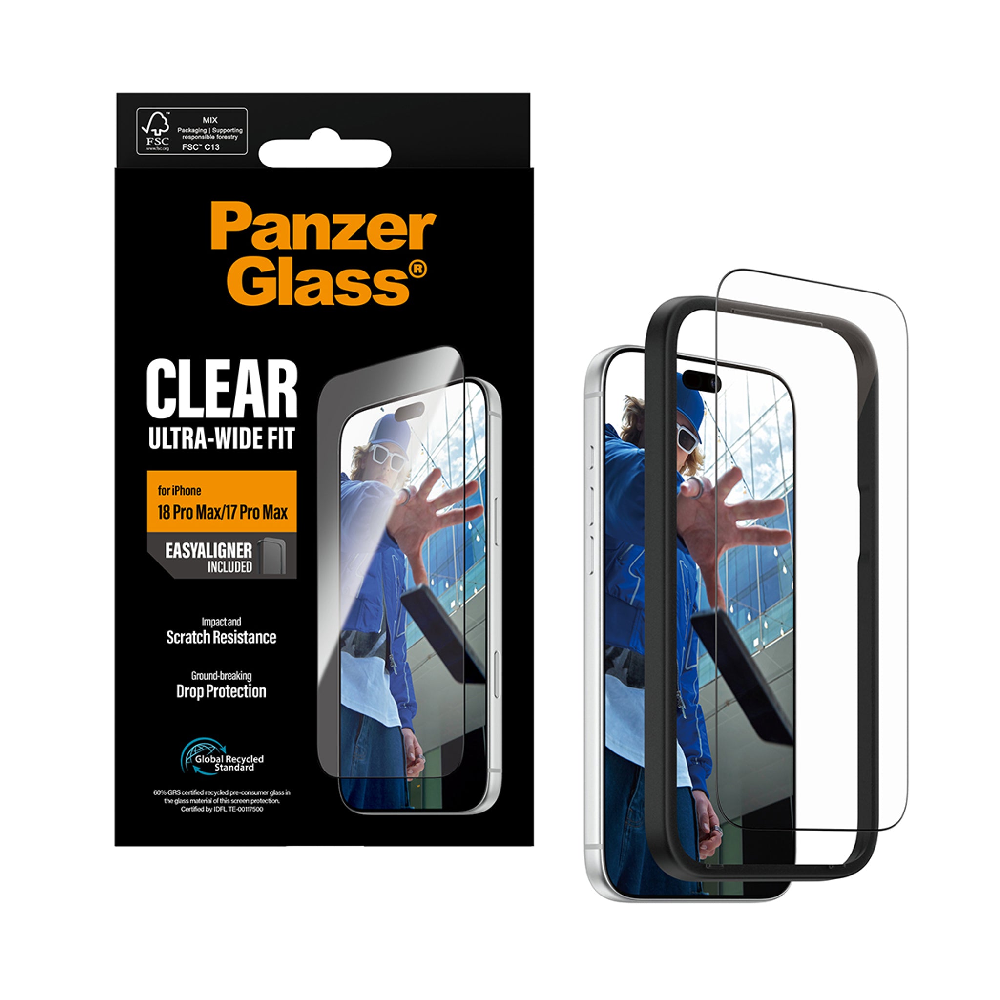 PanzerGlass® Screen Protector iPhone 18 Pro Max | 17 Pro Max | Ultra-Wide Fit w. EasyAligner