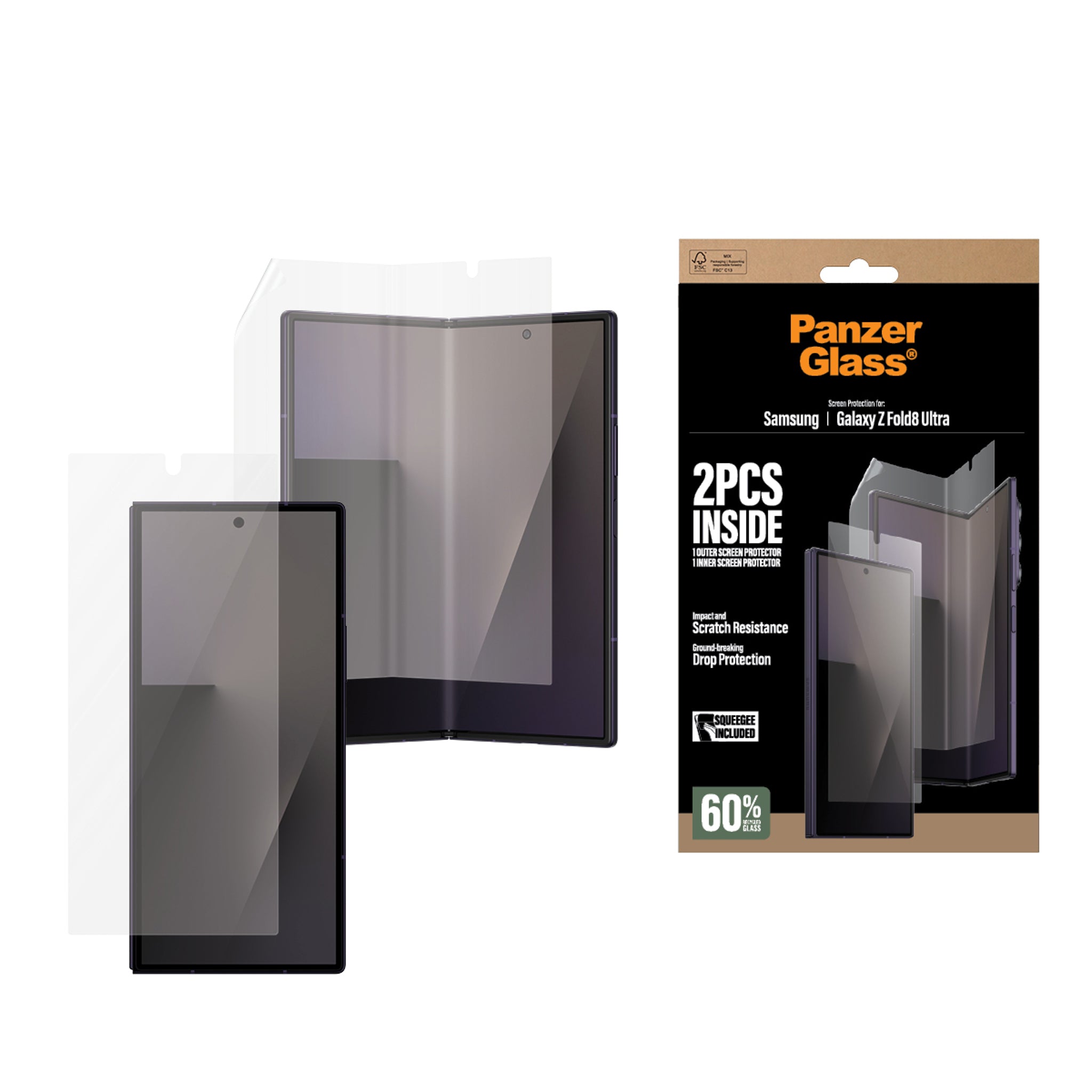 PanzerGlass® Sub Screen Protector & Main Film Screen Protector Samsung new Galaxy Z Fold7 Ultra