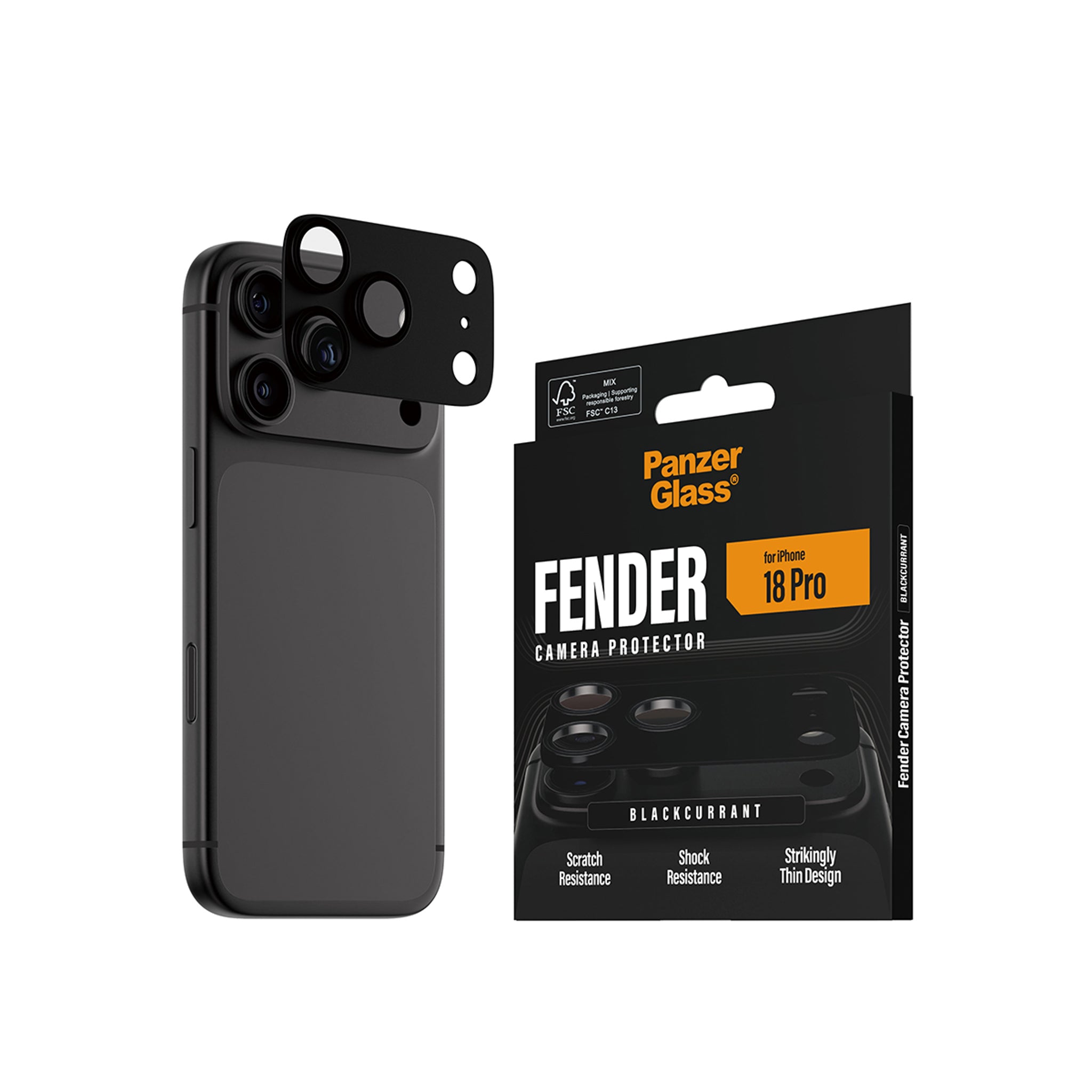 PanzerGlass® Fender Camera Lens Protector Blackcurrant iPhone 18 Pro