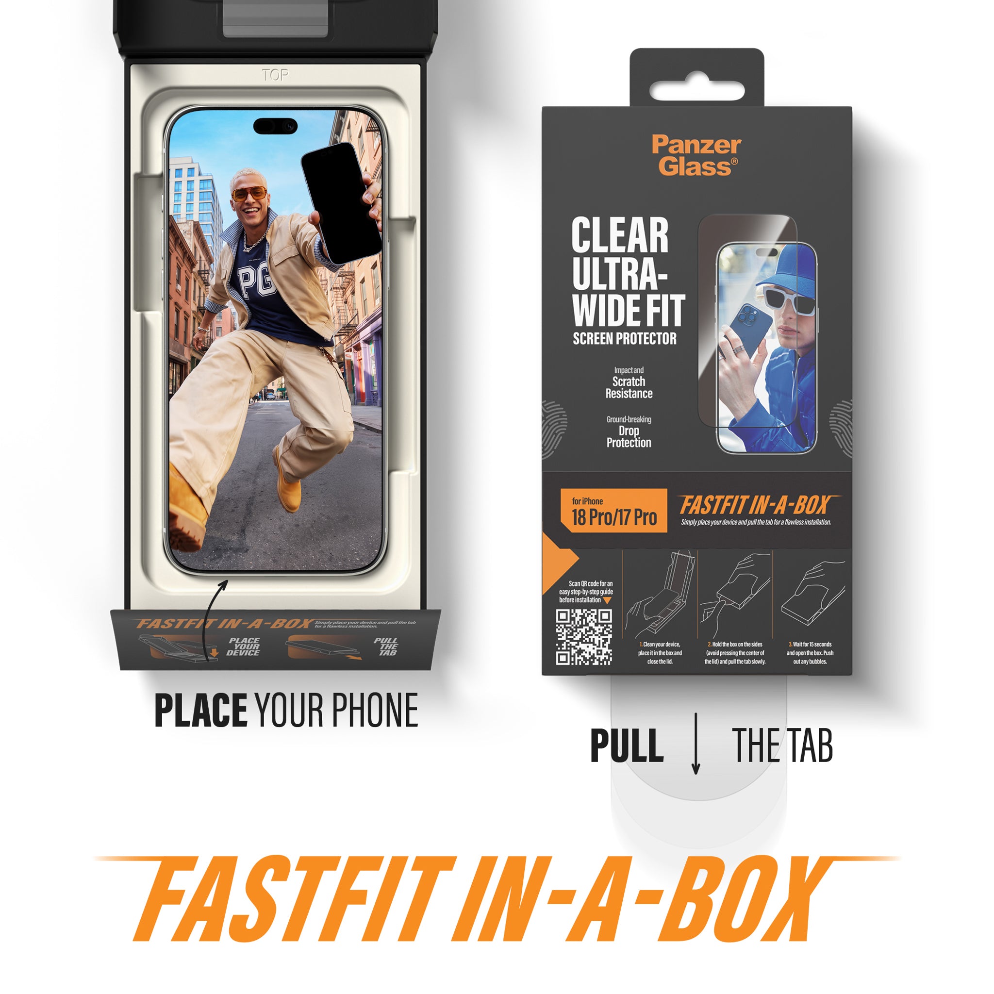 PanzerGlass® Screen Protector iPhone 18 Pro | 17 Pro | Ultra-Wide Fit w. FASTFIT IN-A-BOX