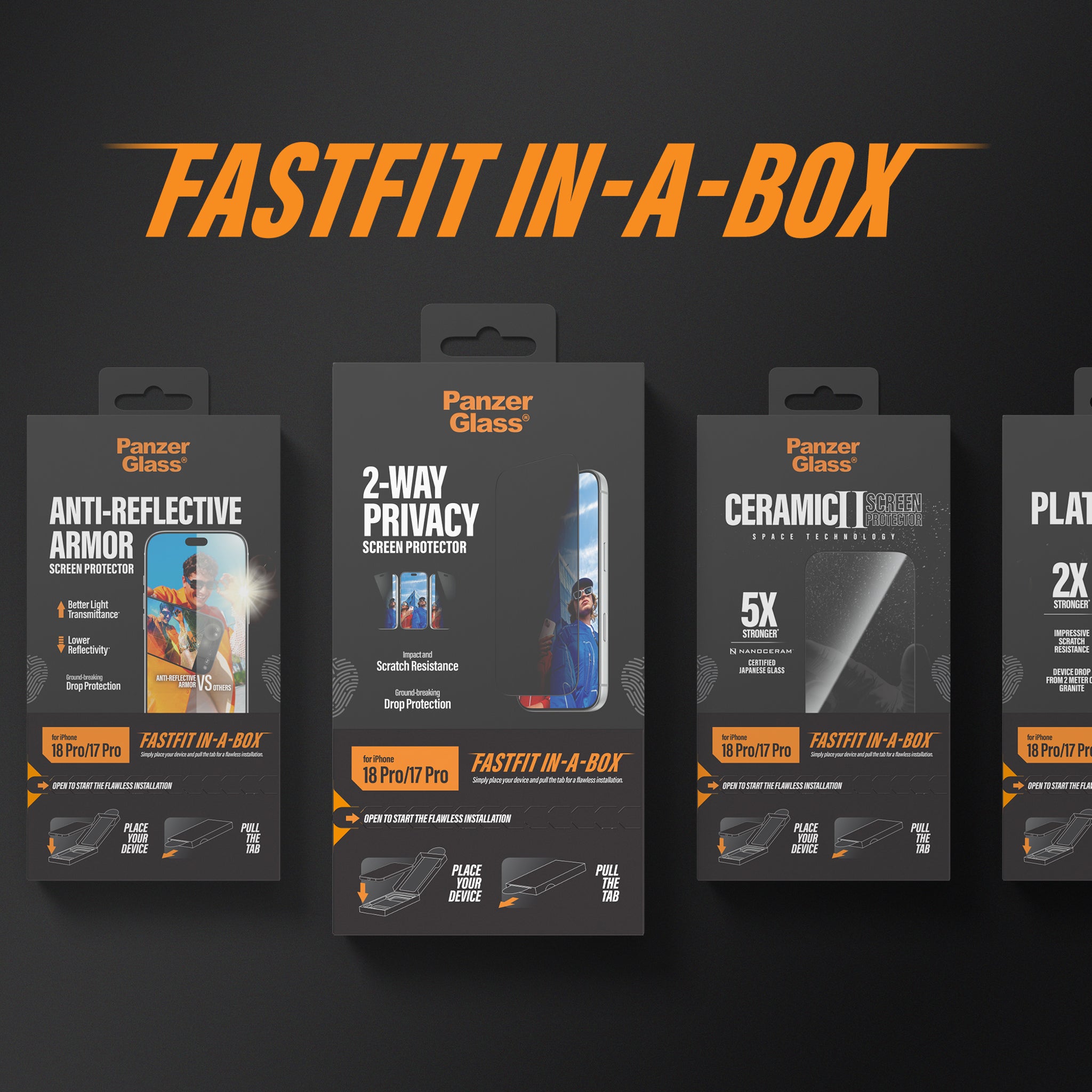 PanzerGlass® Screen Protector iPhone 18 Pro | 17 Pro | Ultra-Wide Fit w. FASTFIT IN-A-BOX