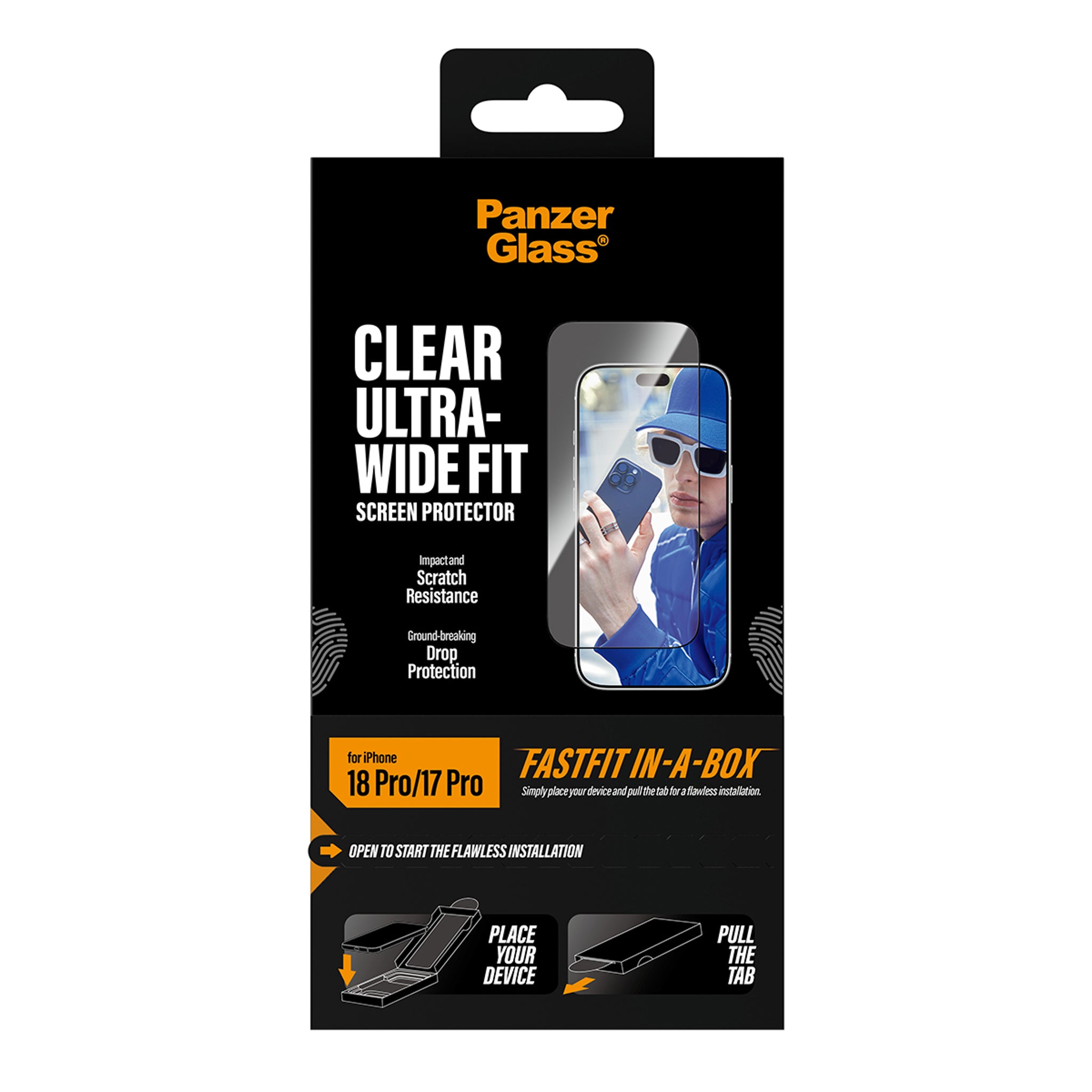 PanzerGlass® Screen Protector iPhone 18 Pro | 17 Pro | Ultra-Wide Fit w. FASTFIT IN-A-BOX