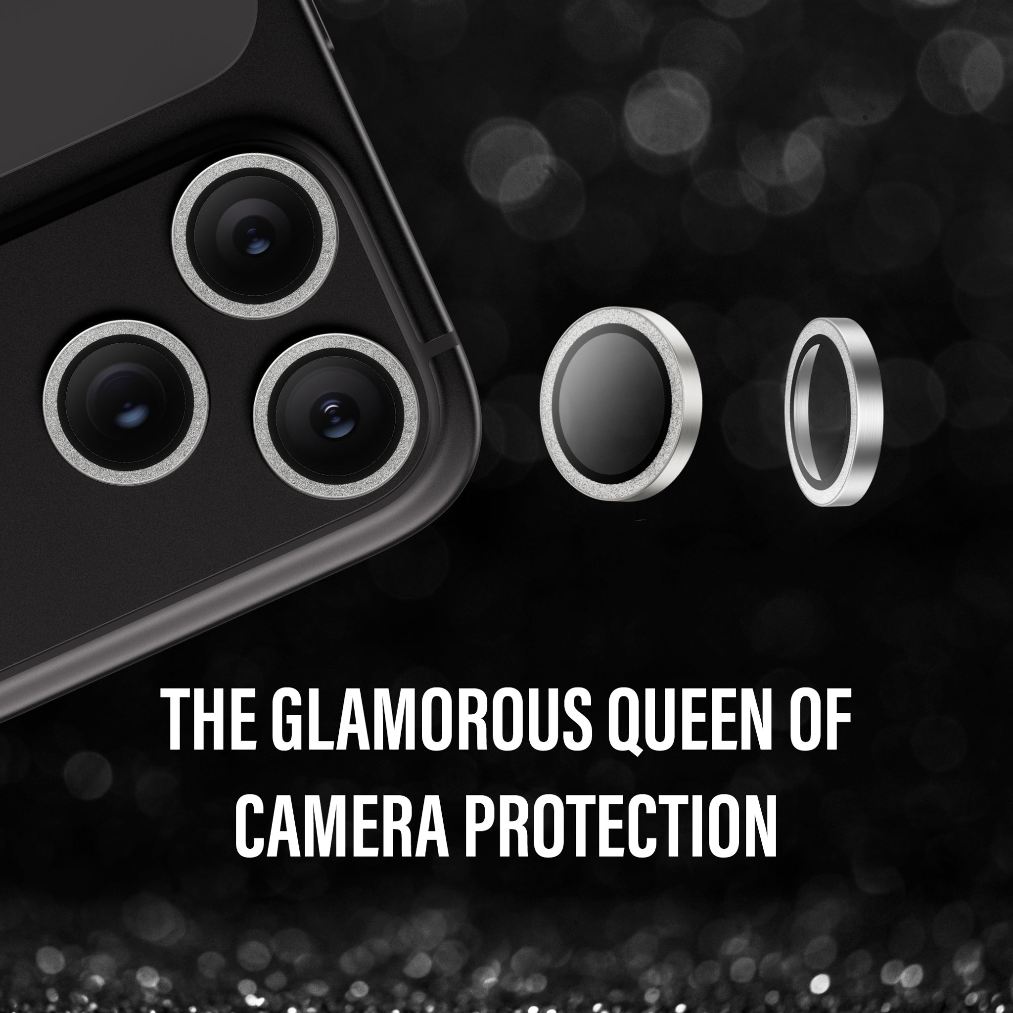 PanzerGlass® Hoops® Camera Lens Protector Glitter Silver iPhone 18 Pro | 18 Pro Max