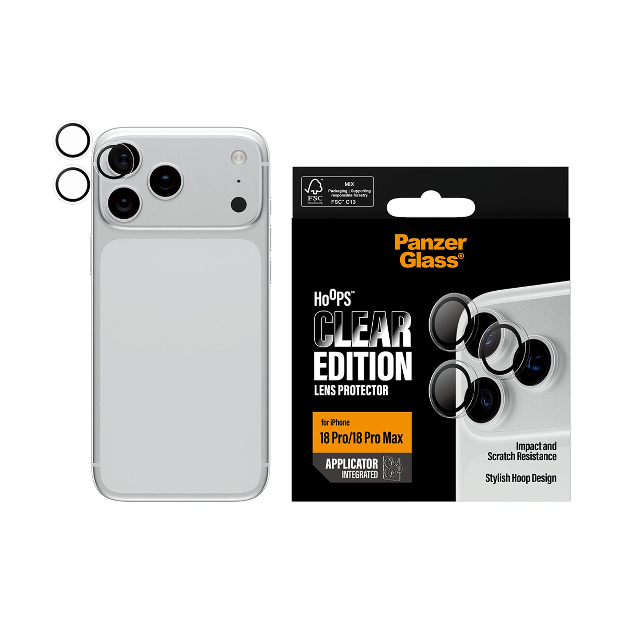 PanzerGlass® Hoops® Camera Lens Protector Transparent iPhone 18 Pro | 18 Pro Max