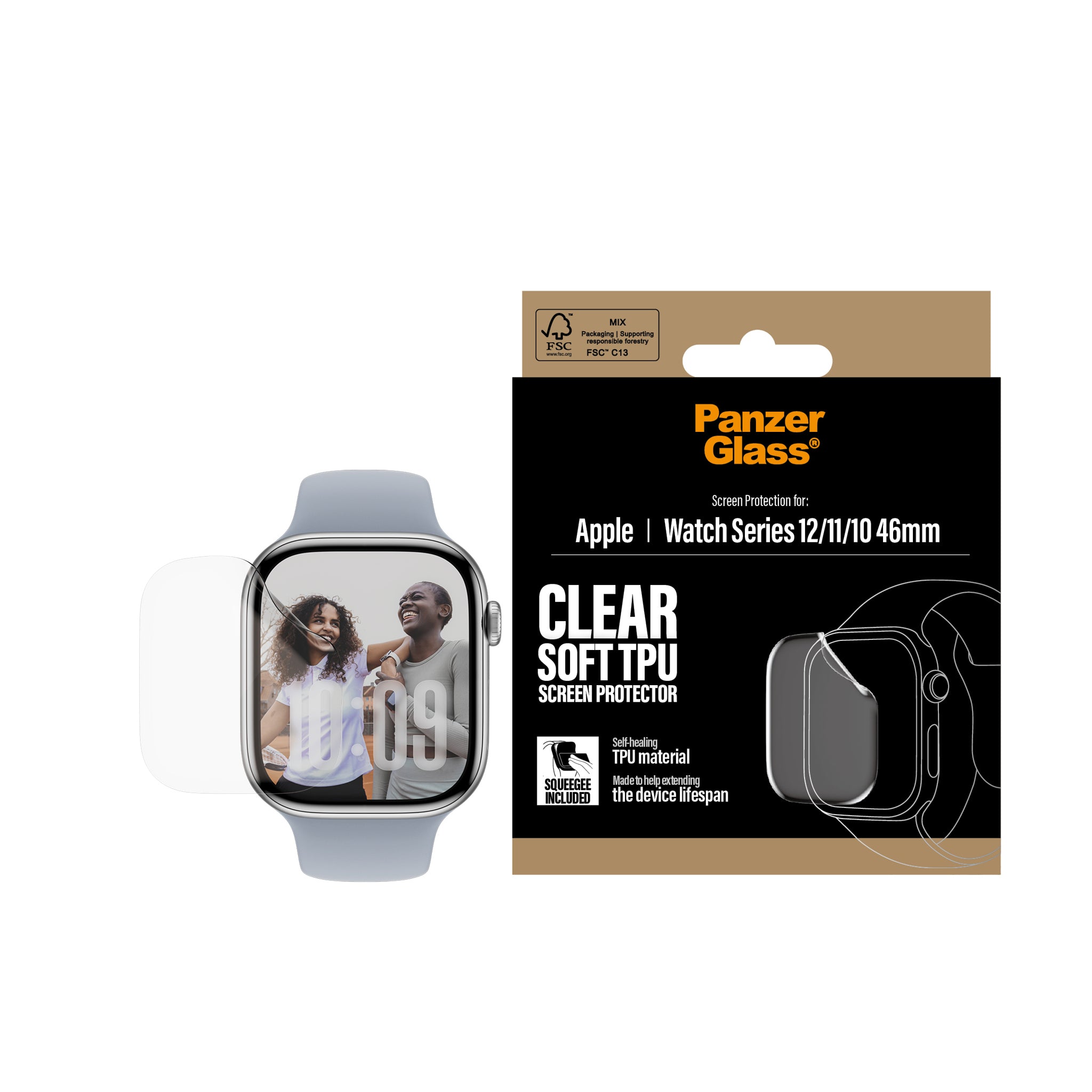 PanzerGlass® Film Screen Protector Apple Watch Series 12 | 11 | 10 | 46mm