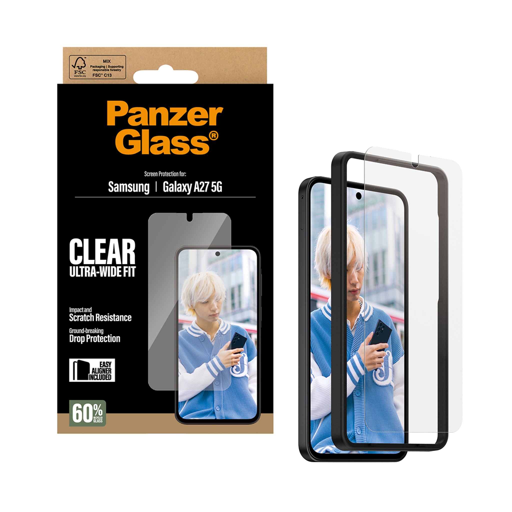 PanzerGlass® Screen Protector Samsung Galaxy A27 5G | Ultra-Wide Fit w. EasyAligner