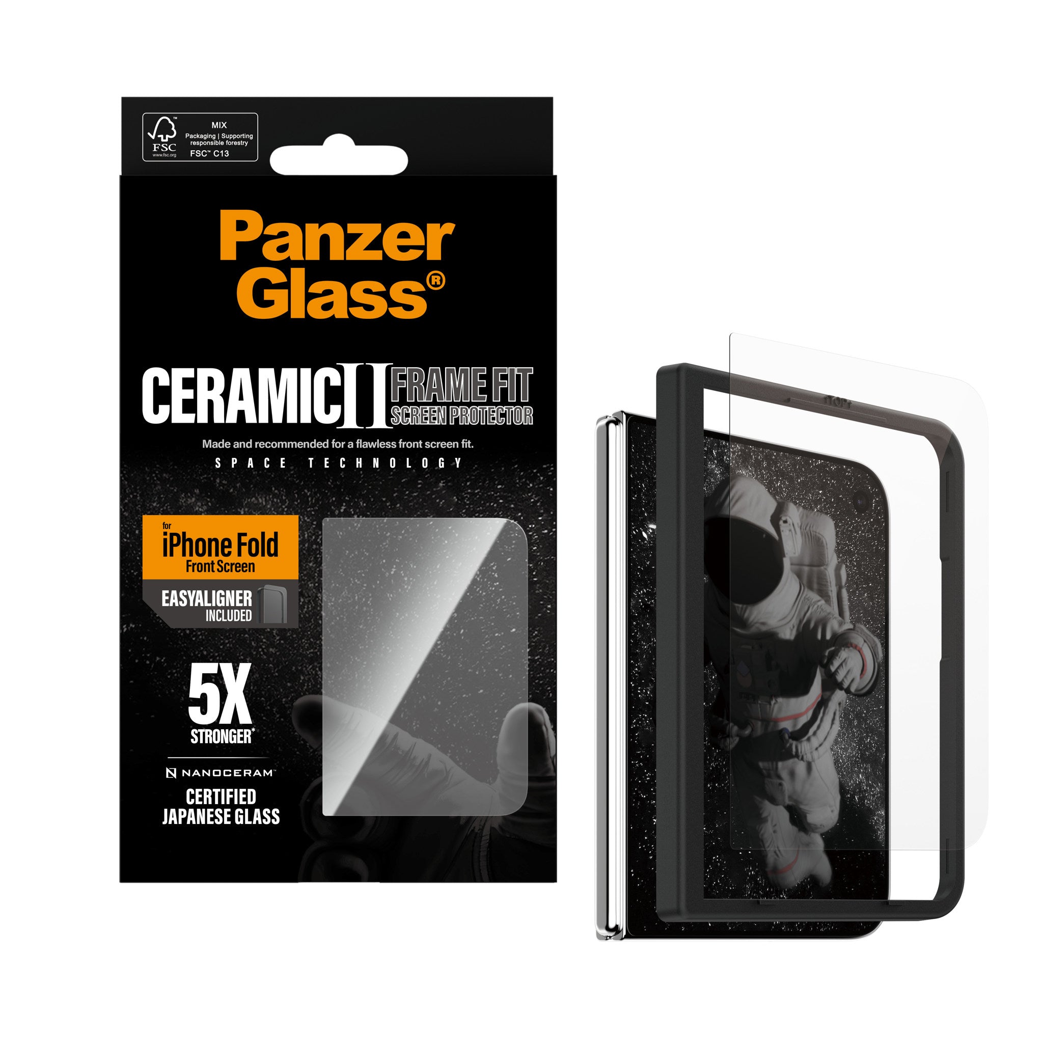 PanzerGlass® Ceramic Front Screen Protector iPhone 2026 Fold | FRAME FIT w. EasyAligner