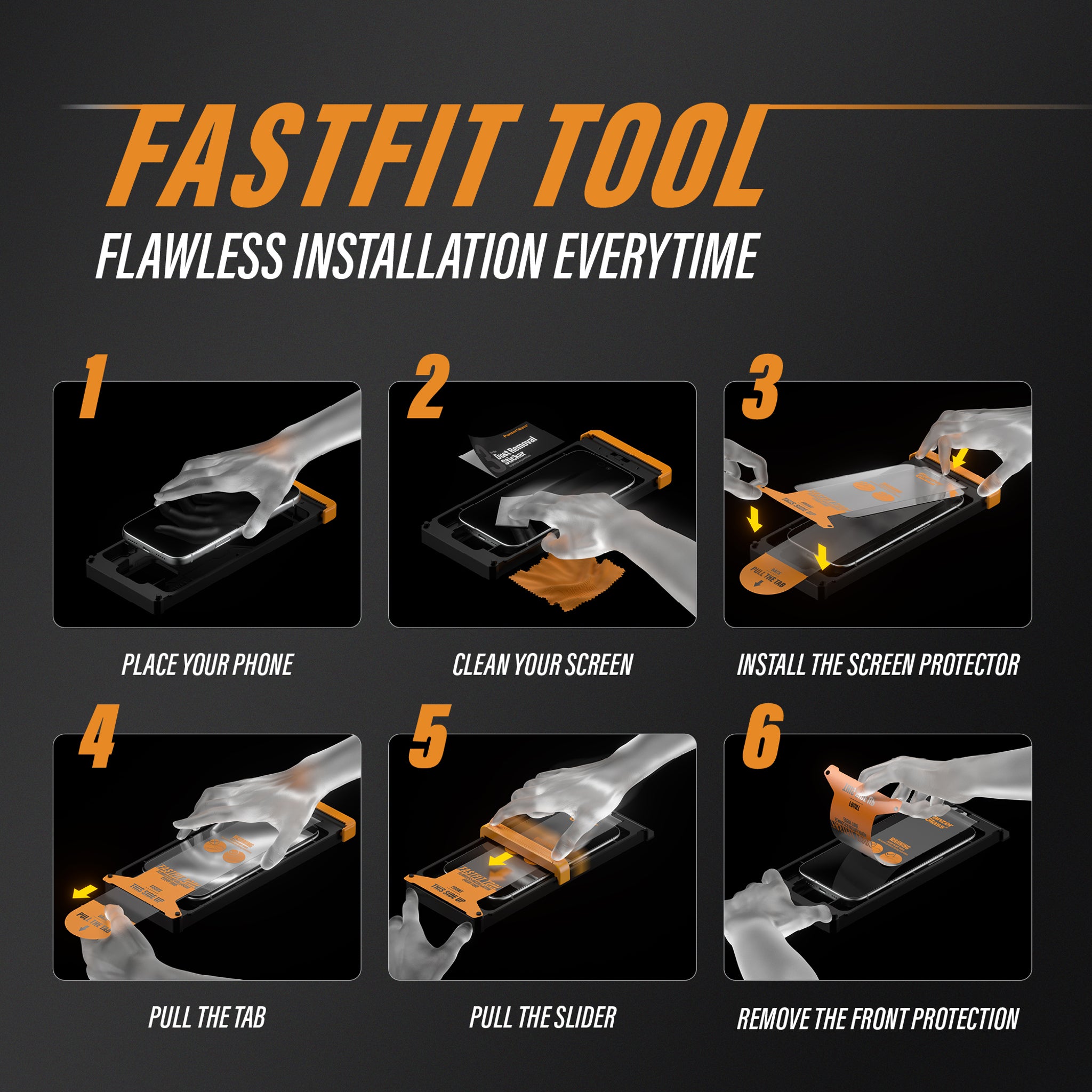 PanzerGlass® Endless Fit 3D Curve Screen Protector iPhone 18 Pro | 17 Pro w. FastFit Tool