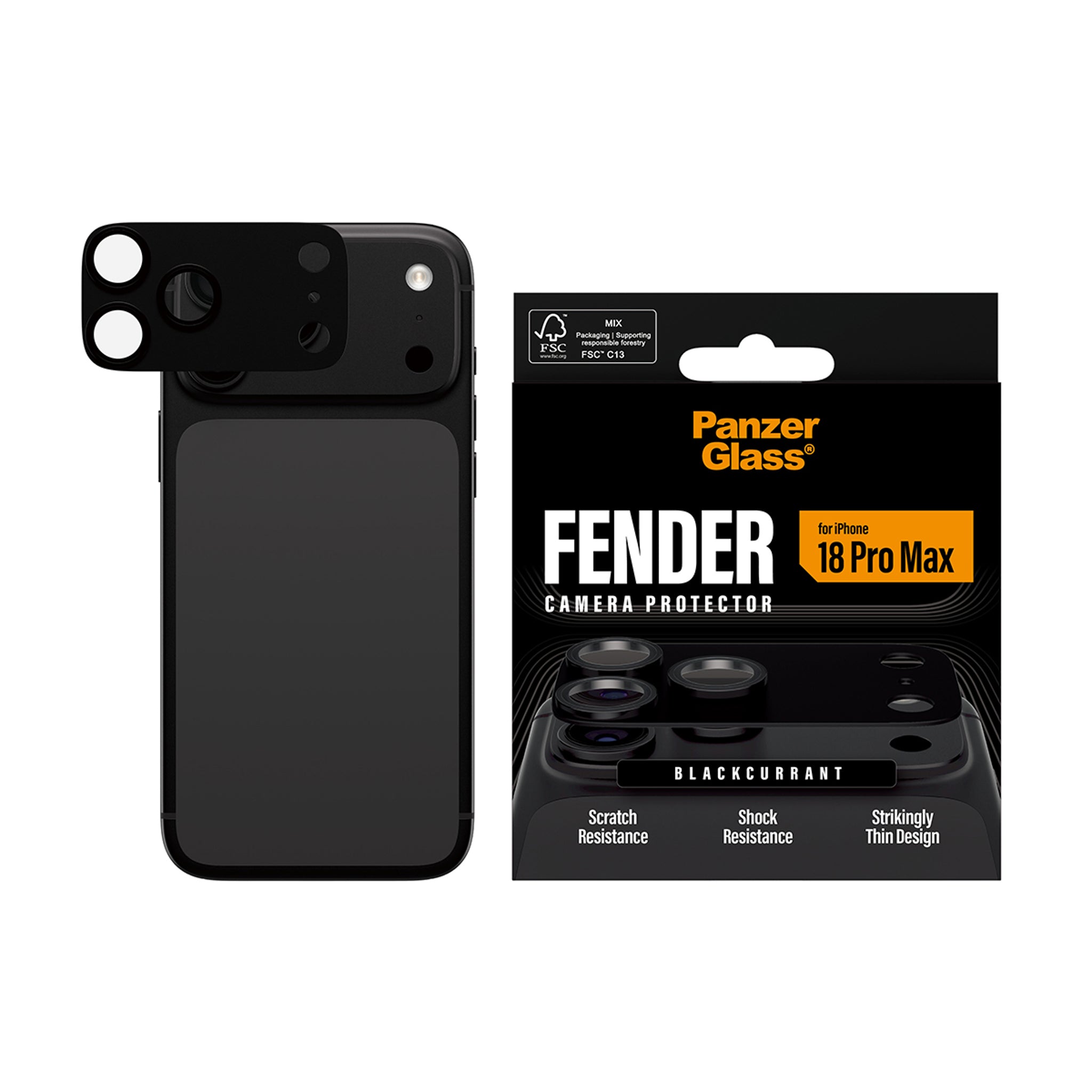 PanzerGlass® Fender Camera Lens Protector Blackcurrant iPhone 18 Pro Max