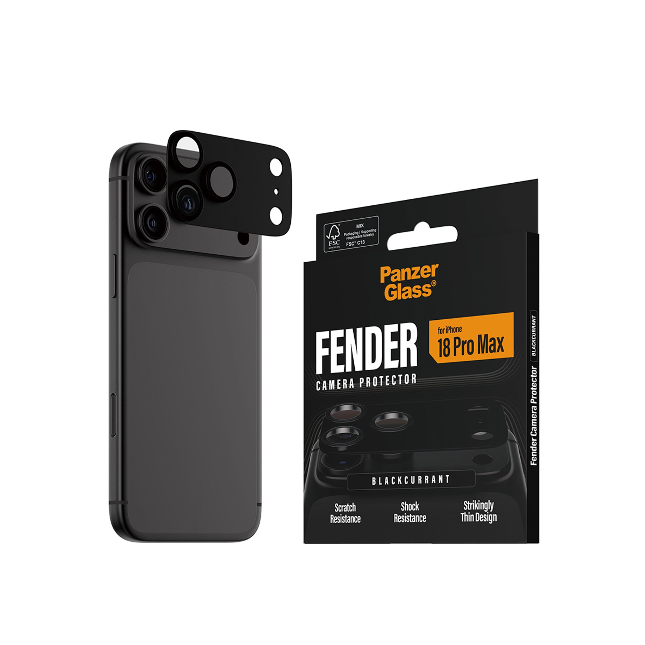 PanzerGlass® Fender Camera Lens Protector Blackcurrant iPhone 18 Pro Max