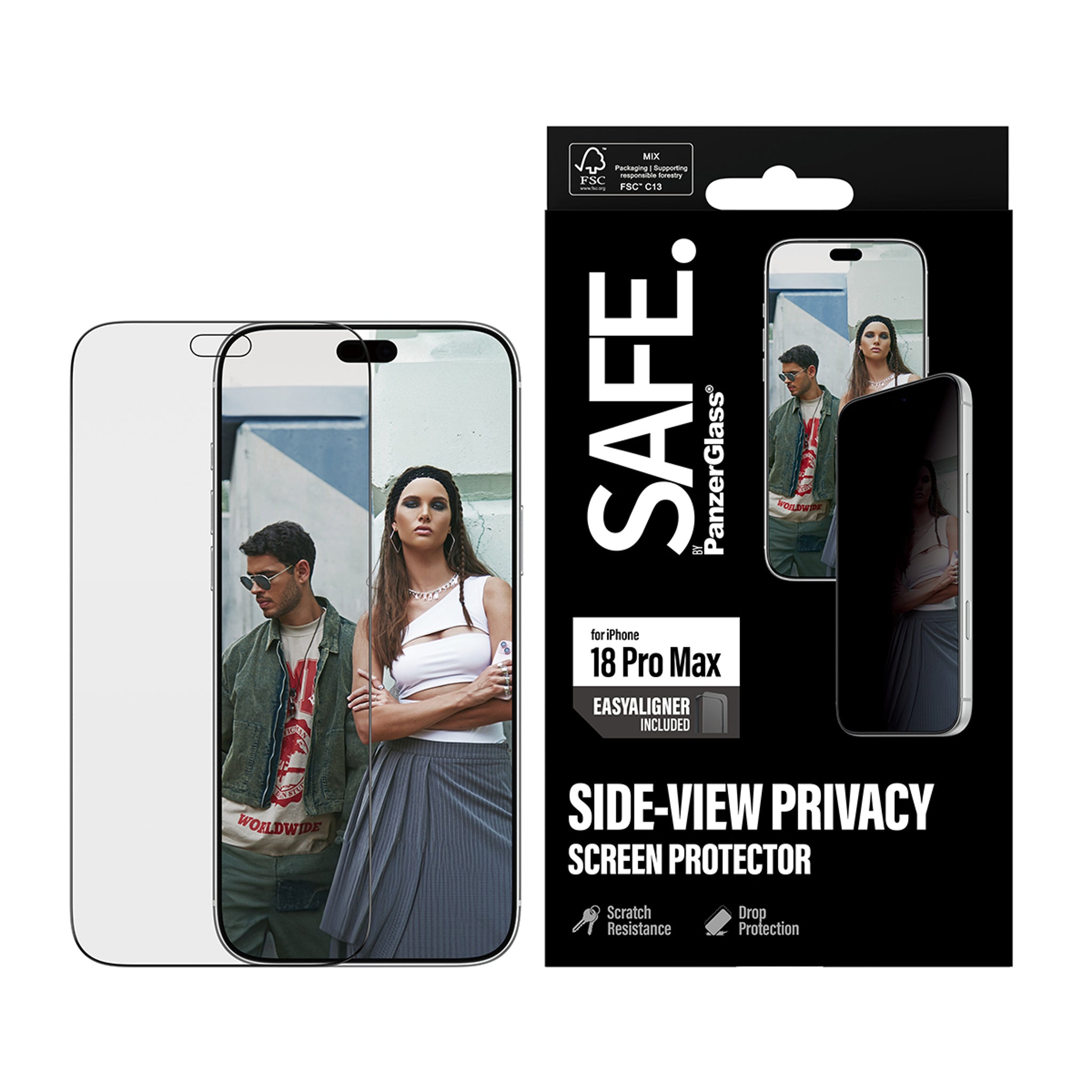 SAFE. by PanzerGlass® Privacy Screen Protector iPhone 18 Pro Max | Ultra-Wide Fit m. EasyAligner