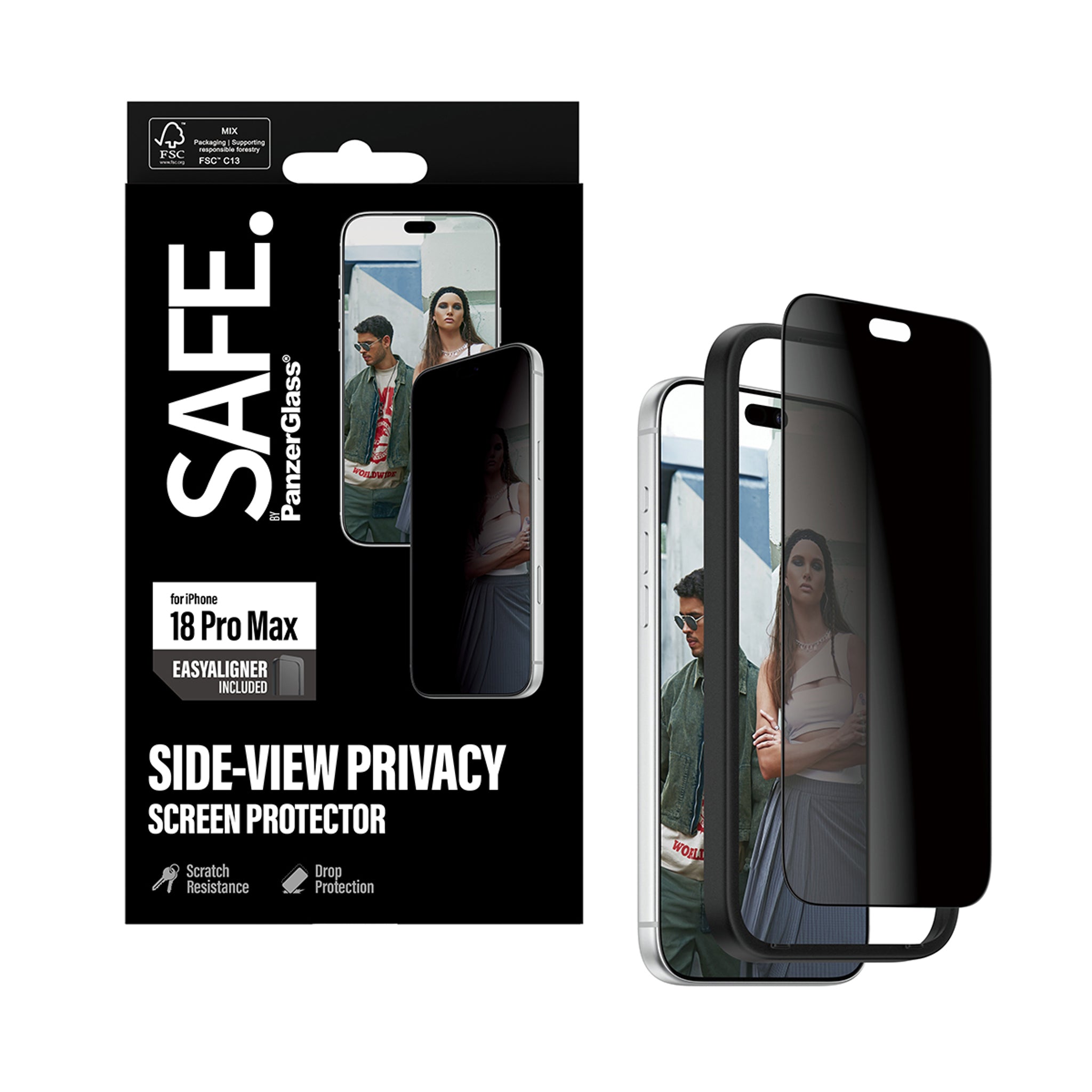 SAFE. by PanzerGlass® Privacy Screen Protector iPhone 18 Pro Max | Ultra-Wide Fit m. EasyAligner