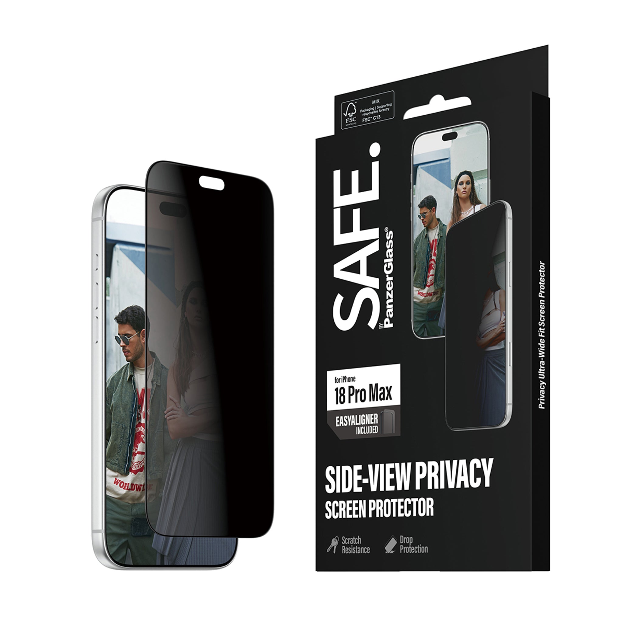 SAFE. by PanzerGlass® Privacy Screen Protector iPhone 18 Pro Max | Ultra-Wide Fit m. EasyAligner