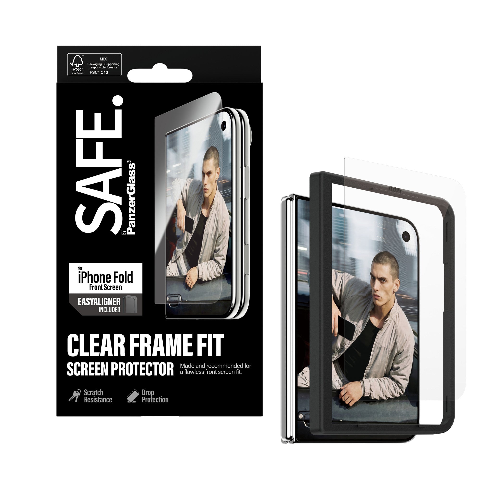 SAFE. by PanzerGlass® Front Screen Protector iPhone 2026 Fold | FRAME FIT w. EasyAligner