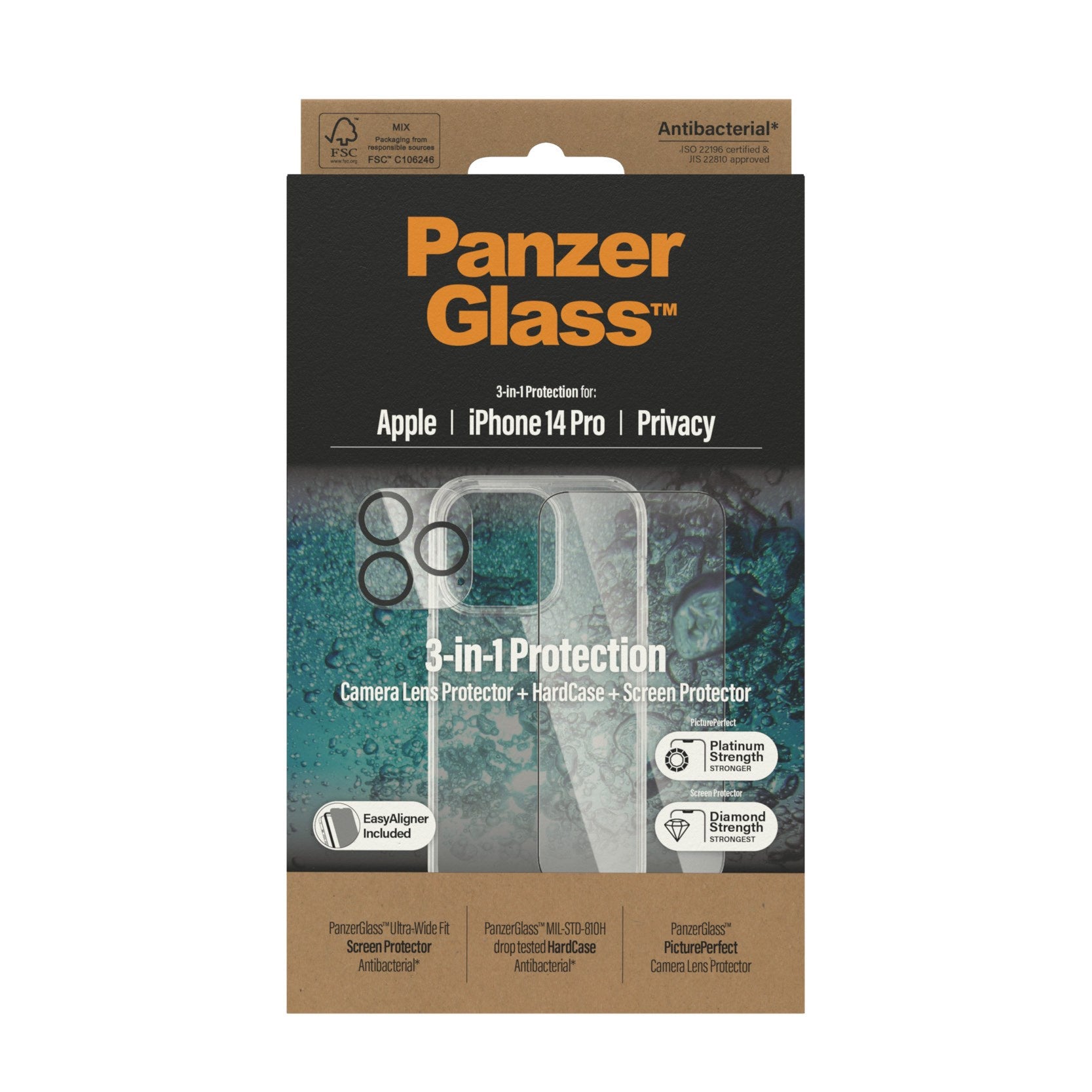 PanzerGlass® Privacy 3-in-1 Pack iPhone 14 Pro