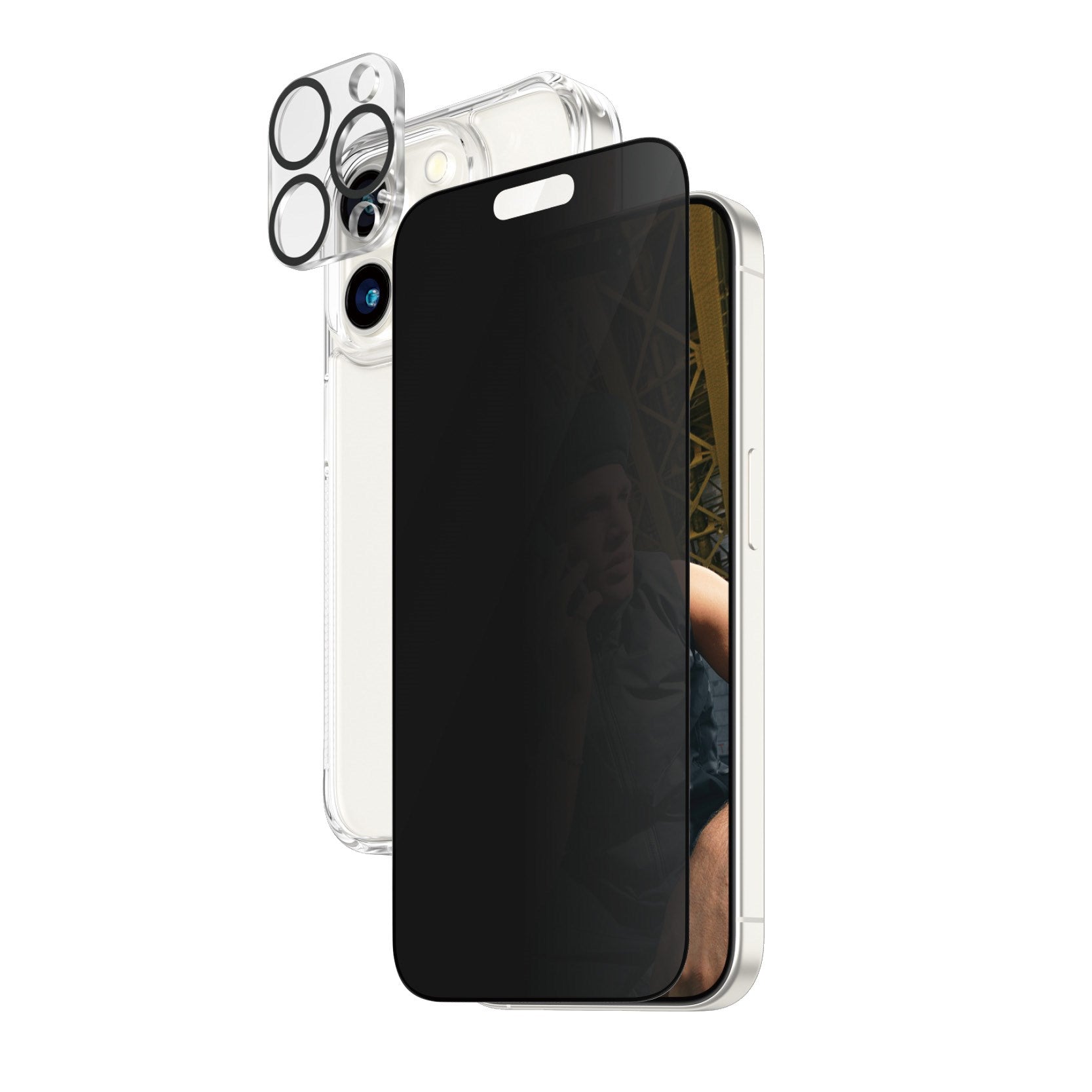 PanzerGlass® Privacy 3-in-1 Pack iPhone 15 Pro