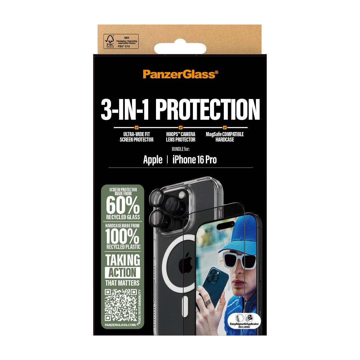PanzerGlass® 3-in-1 Protection Bundle iPhone 16 Pro