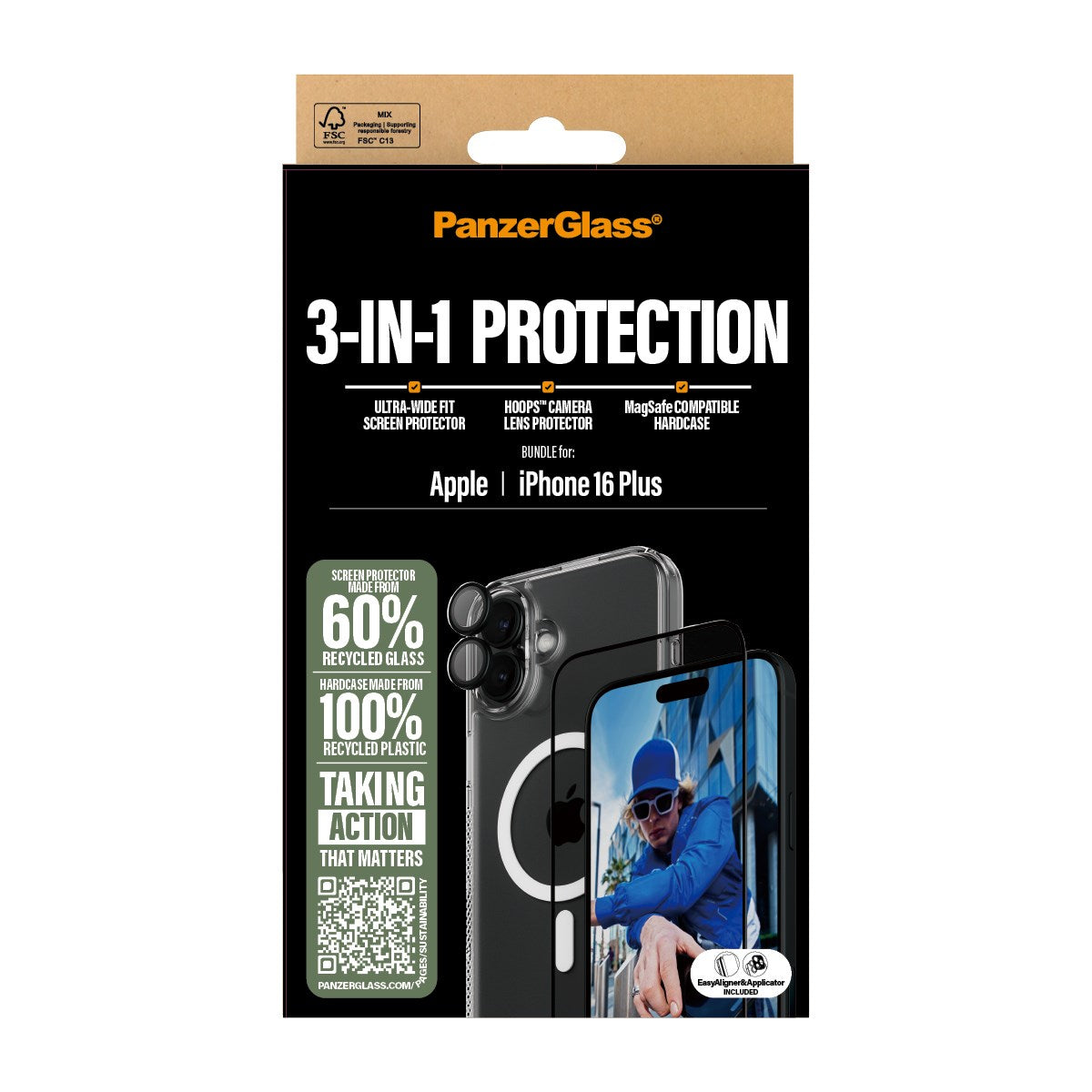 PanzerGlass® 3-in-1 Protection Bundle iPhone 16 Plus