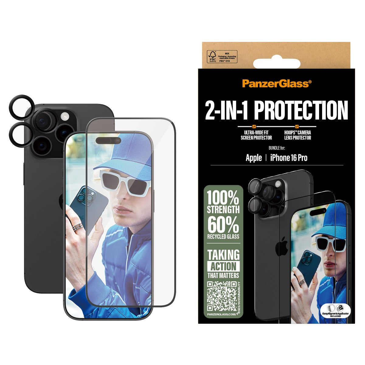 PanzerGlass® 2-in-1 Bundle iPhone 16 Pro