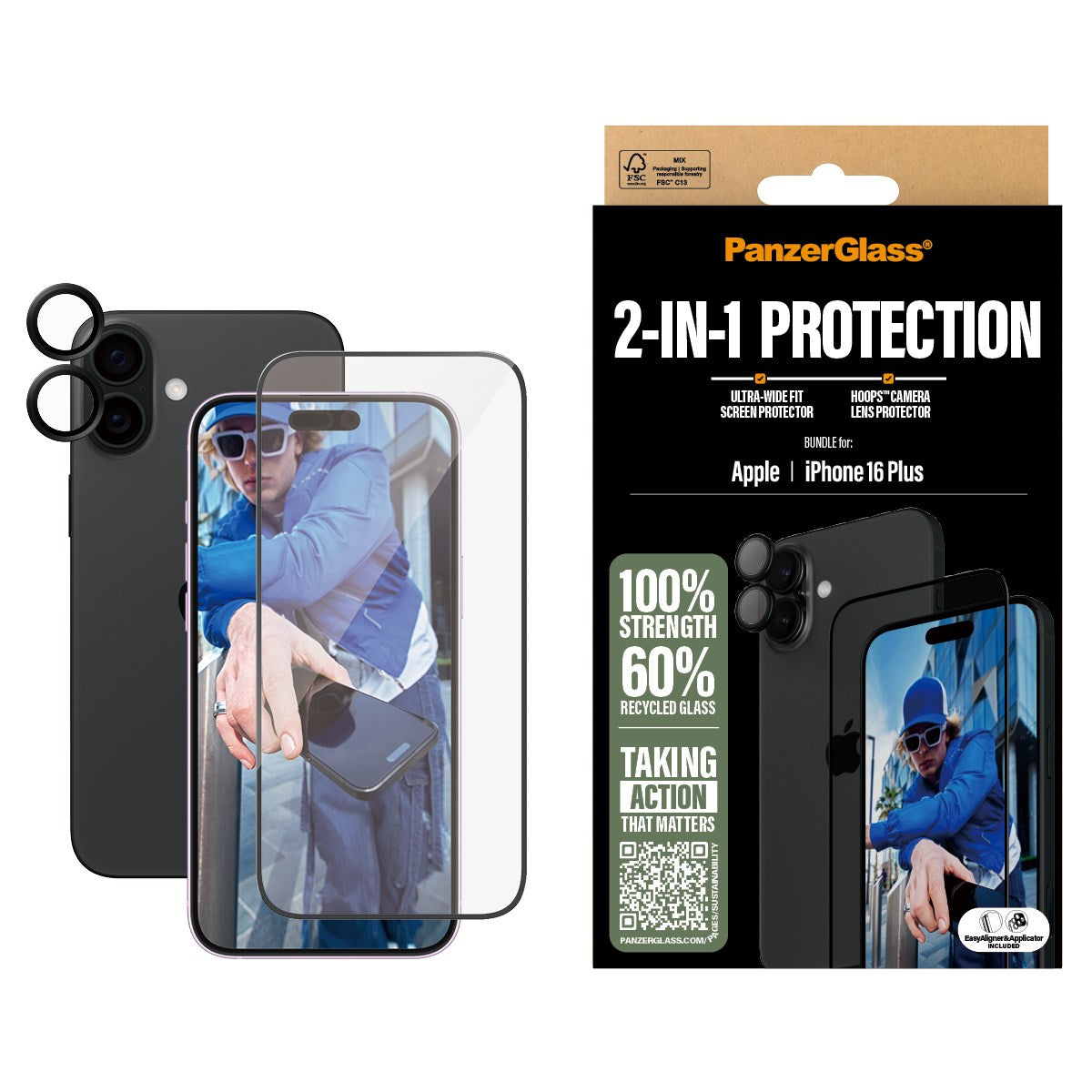 PanzerGlass® 2-in-1 Bundle iPhone 16 Plus